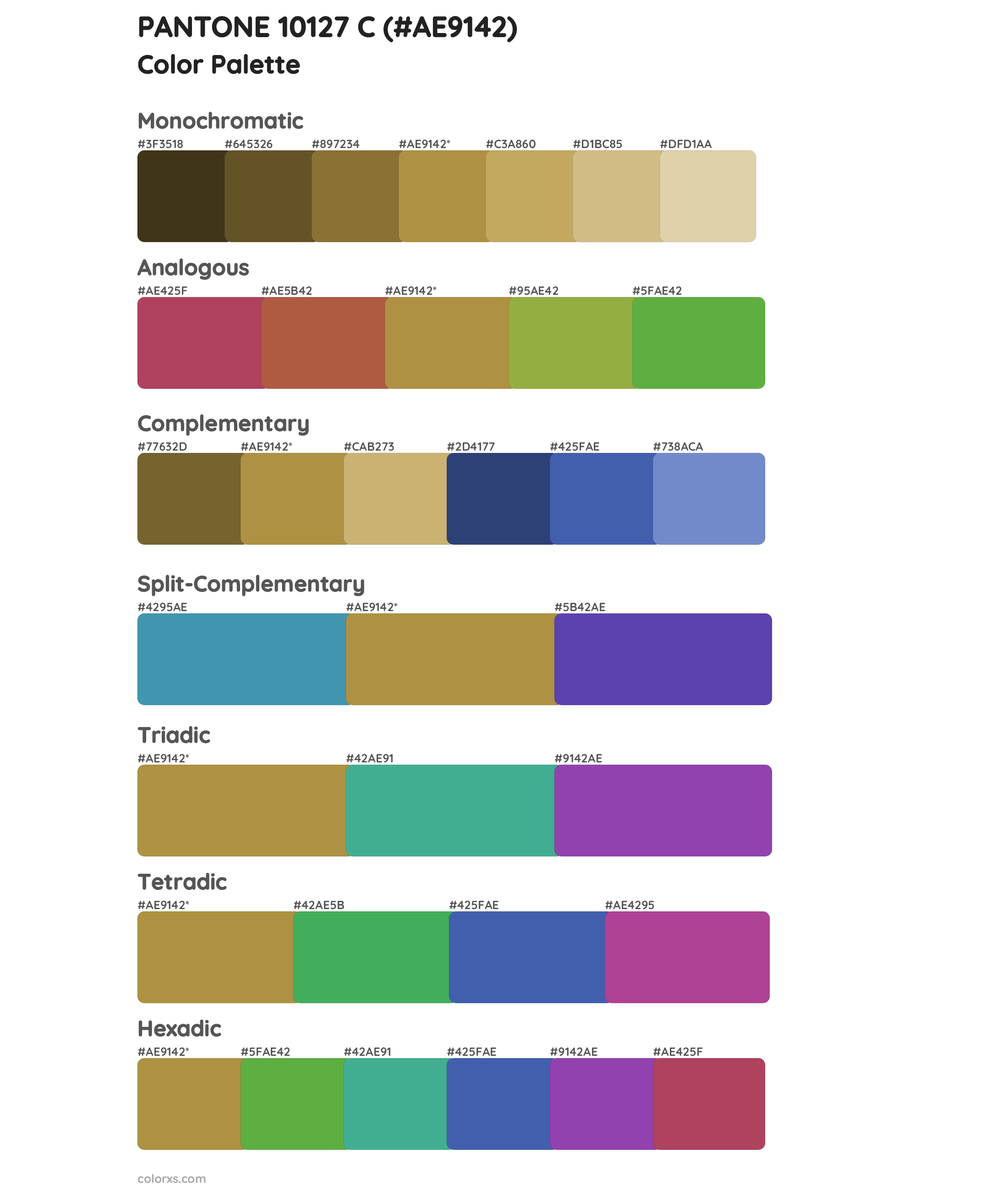 PANTONE 10127 C Color Scheme Palettes