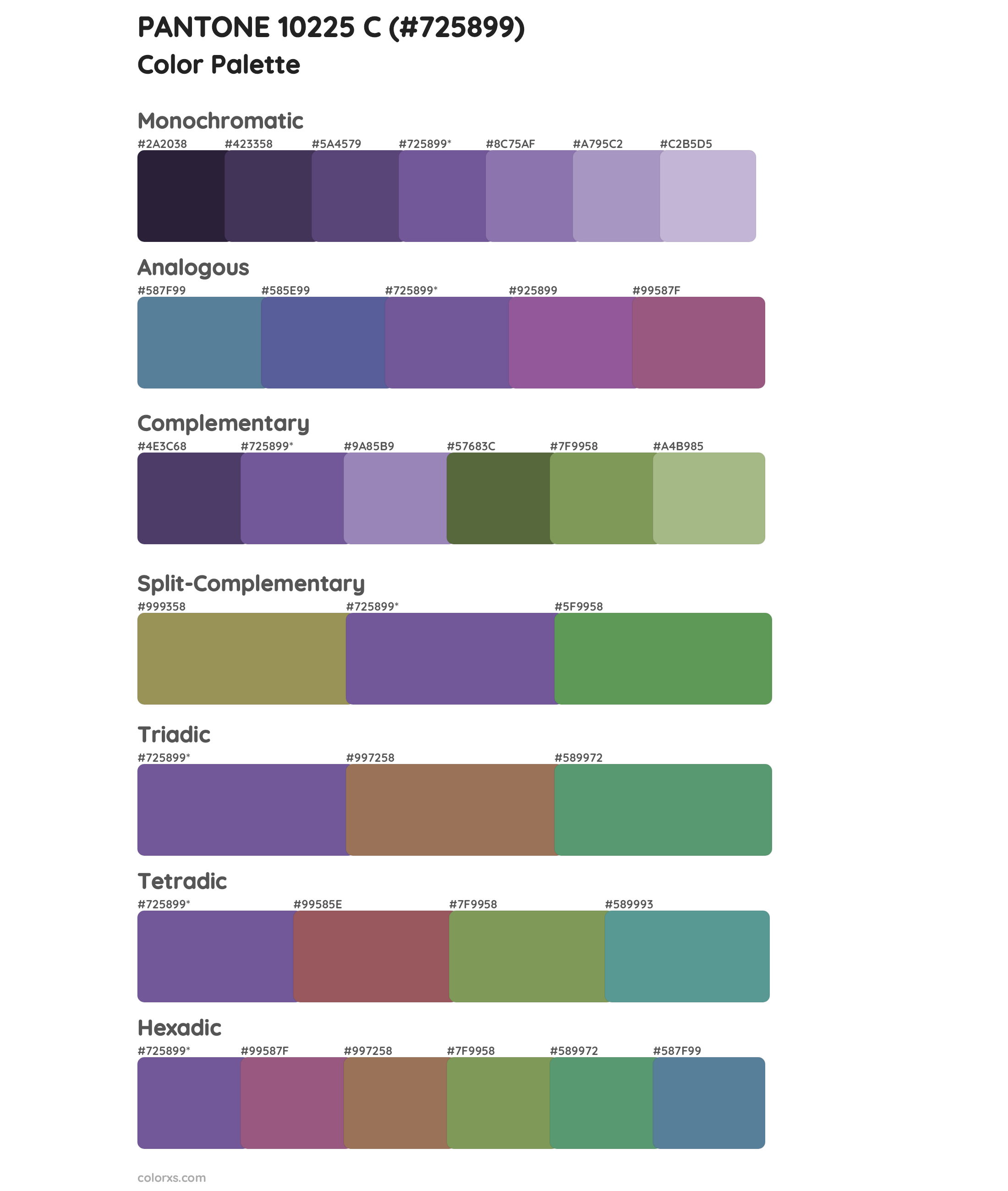 PANTONE 10225 C Color Scheme Palettes