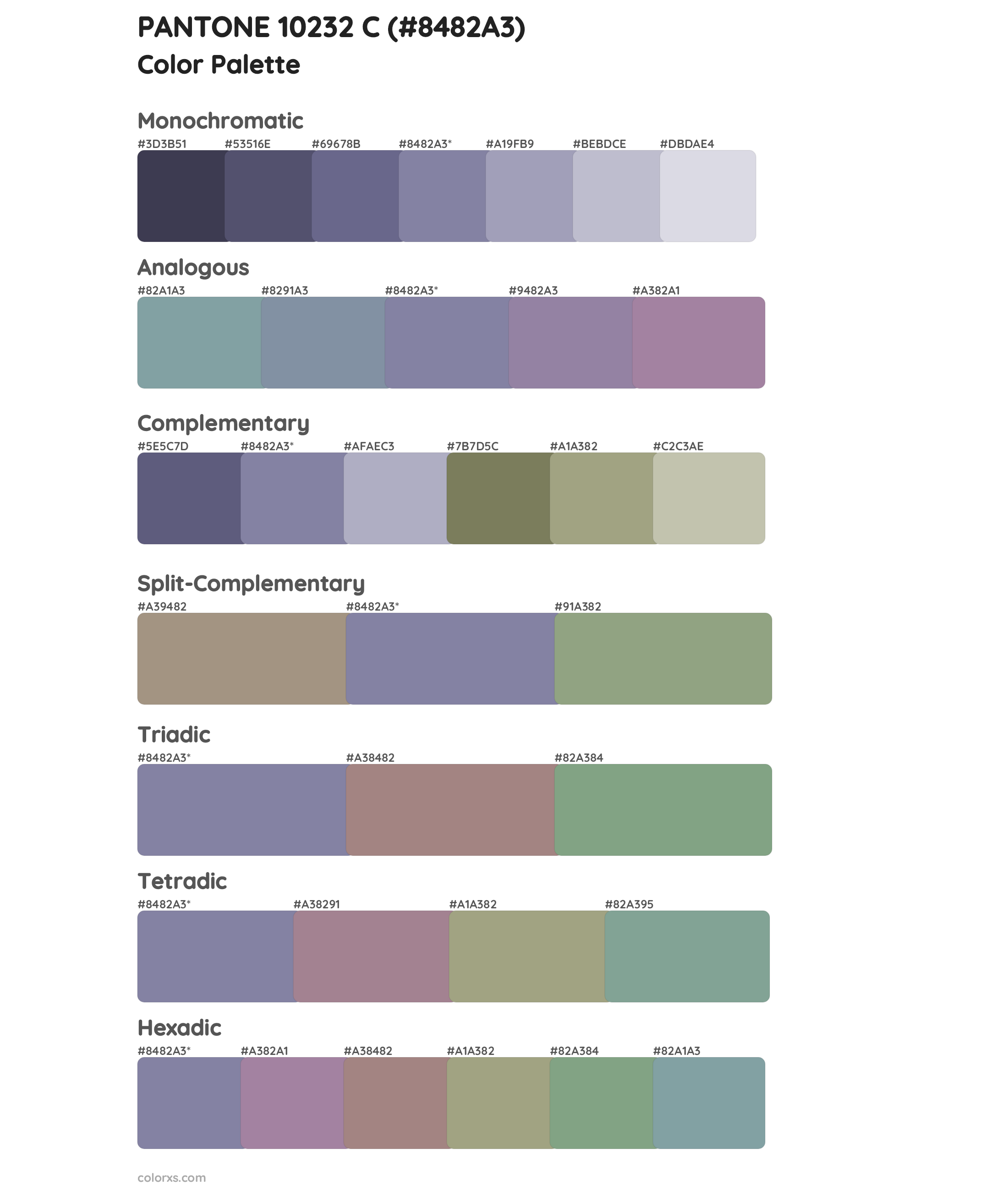 PANTONE 10232 C Color Scheme Palettes