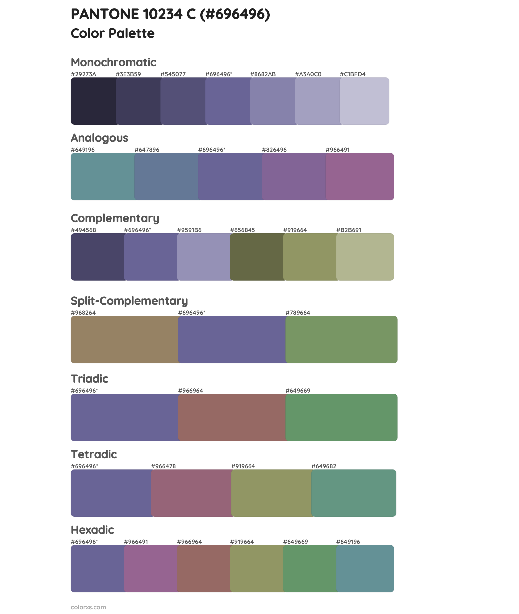 PANTONE 10234 C Color Scheme Palettes