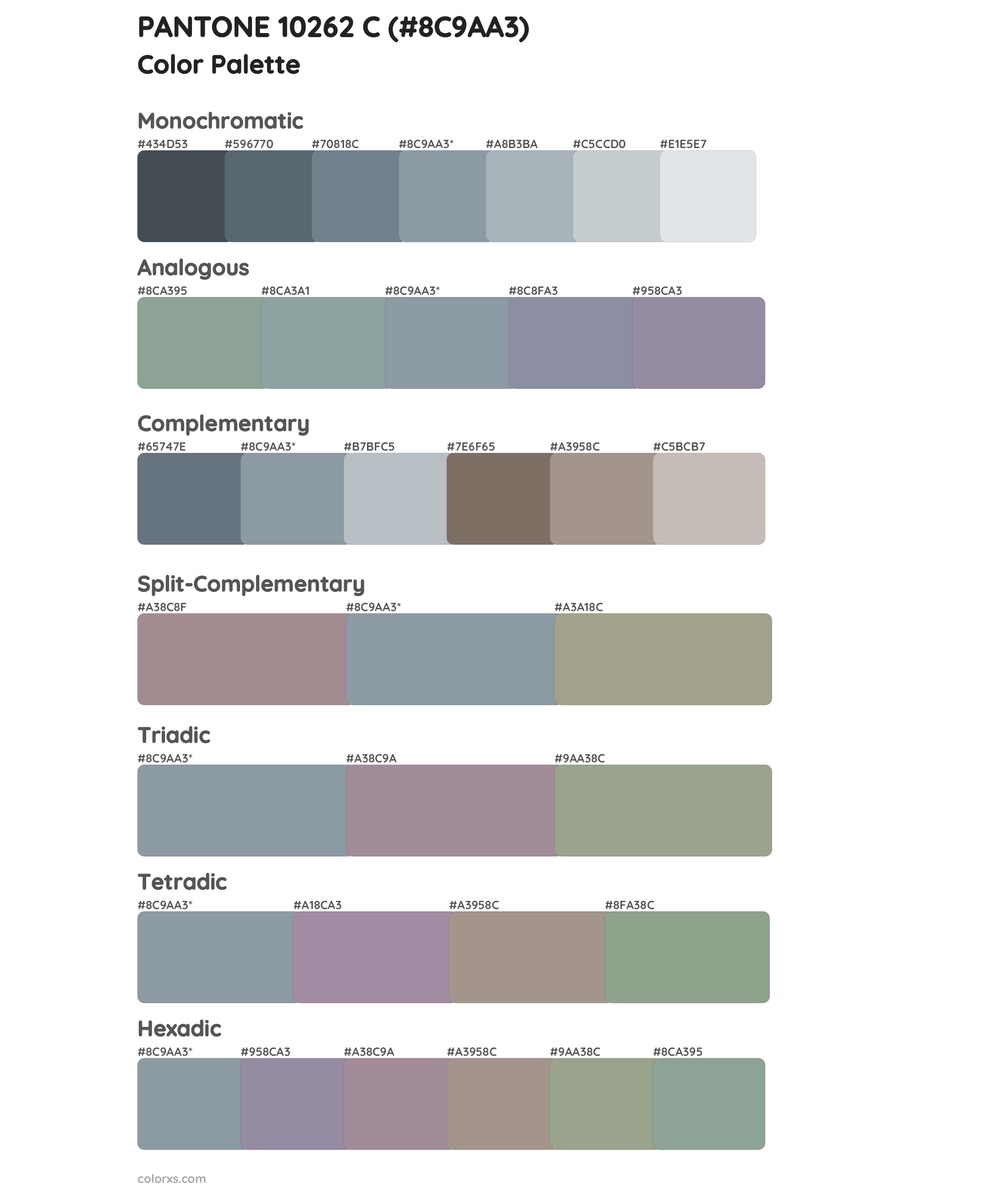 PANTONE 10262 C Color Scheme Palettes