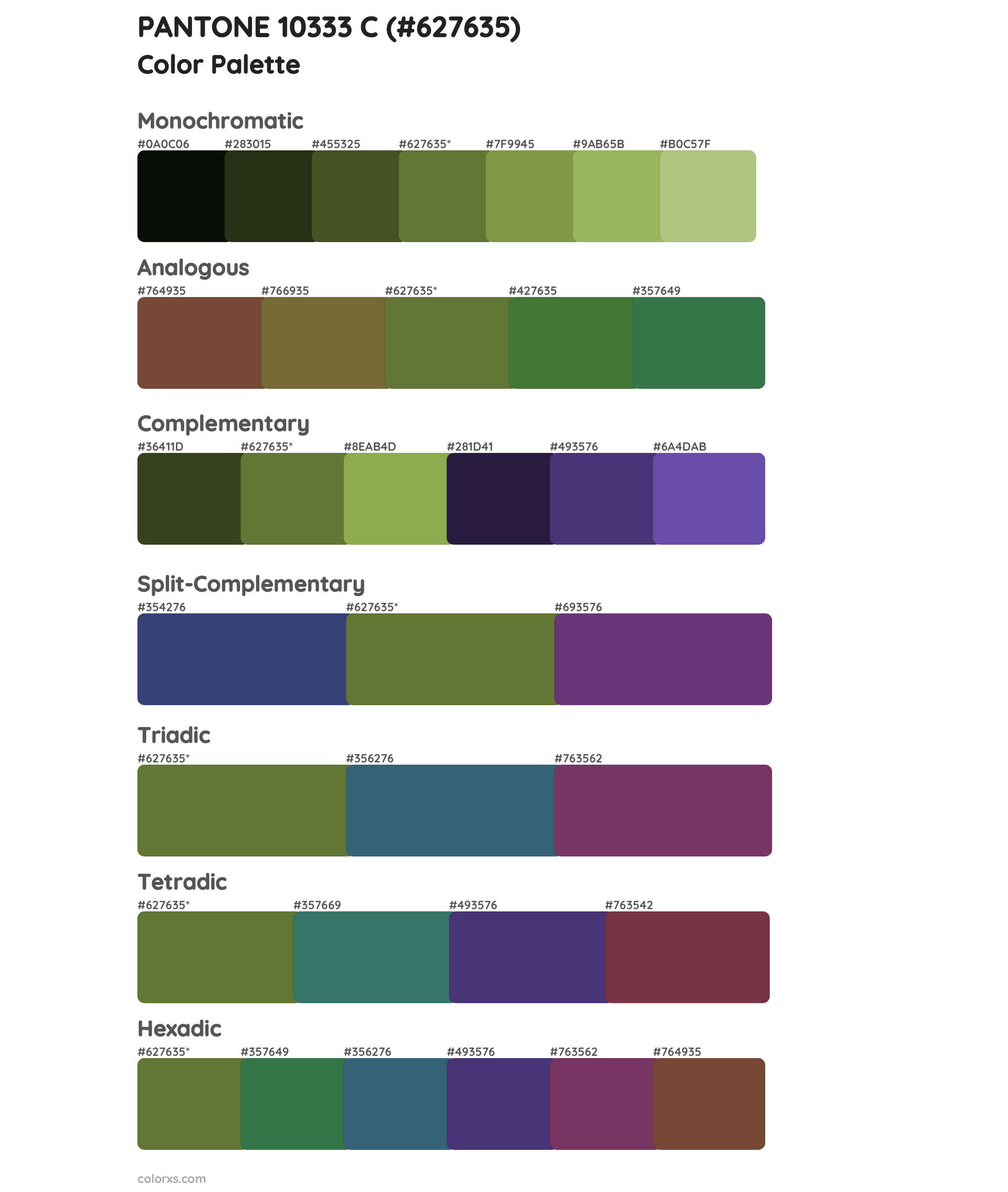 PANTONE 10333 C Color Scheme Palettes