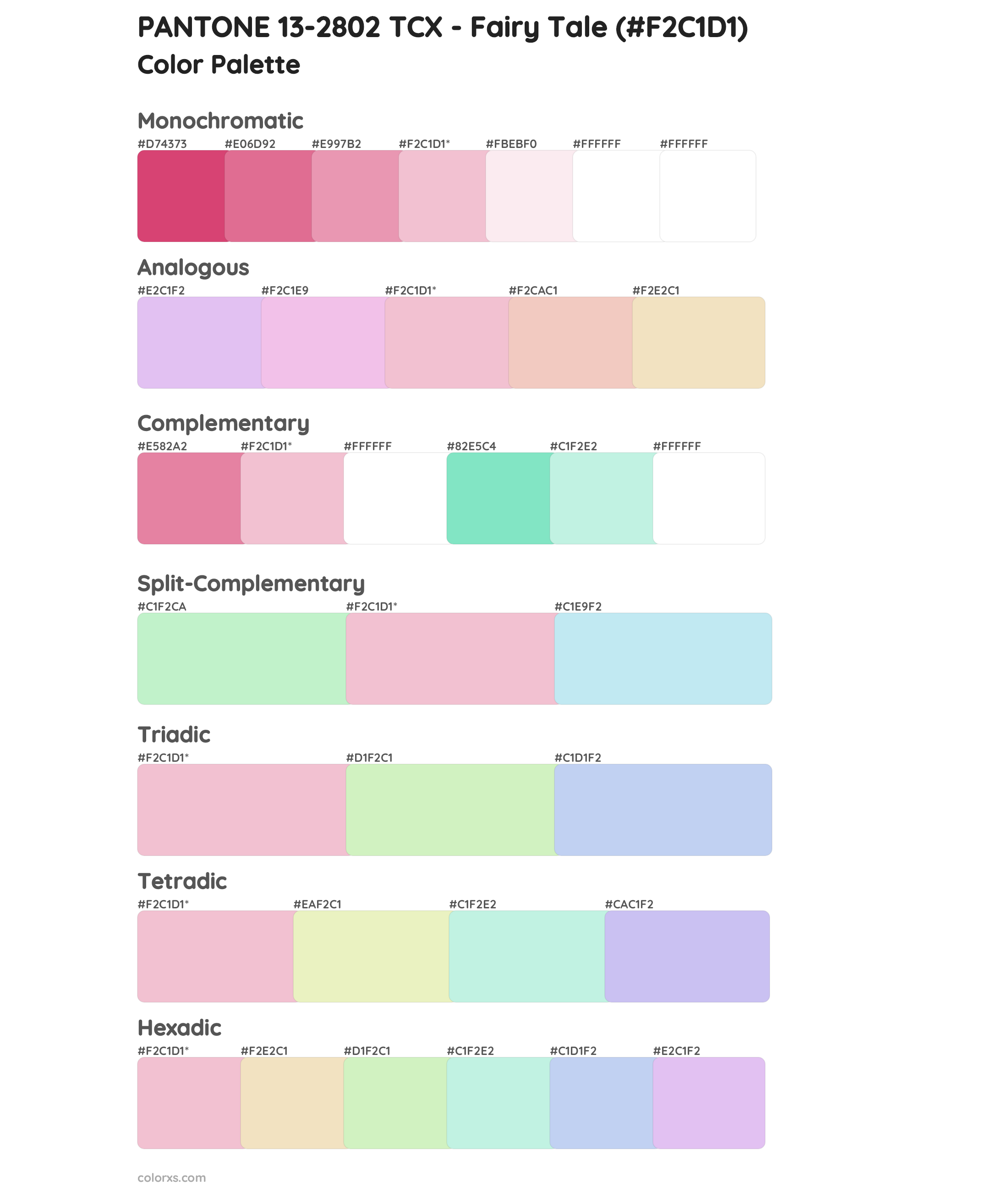 PANTONE 13-2802 TCX - Fairy Tale Color Scheme Palettes