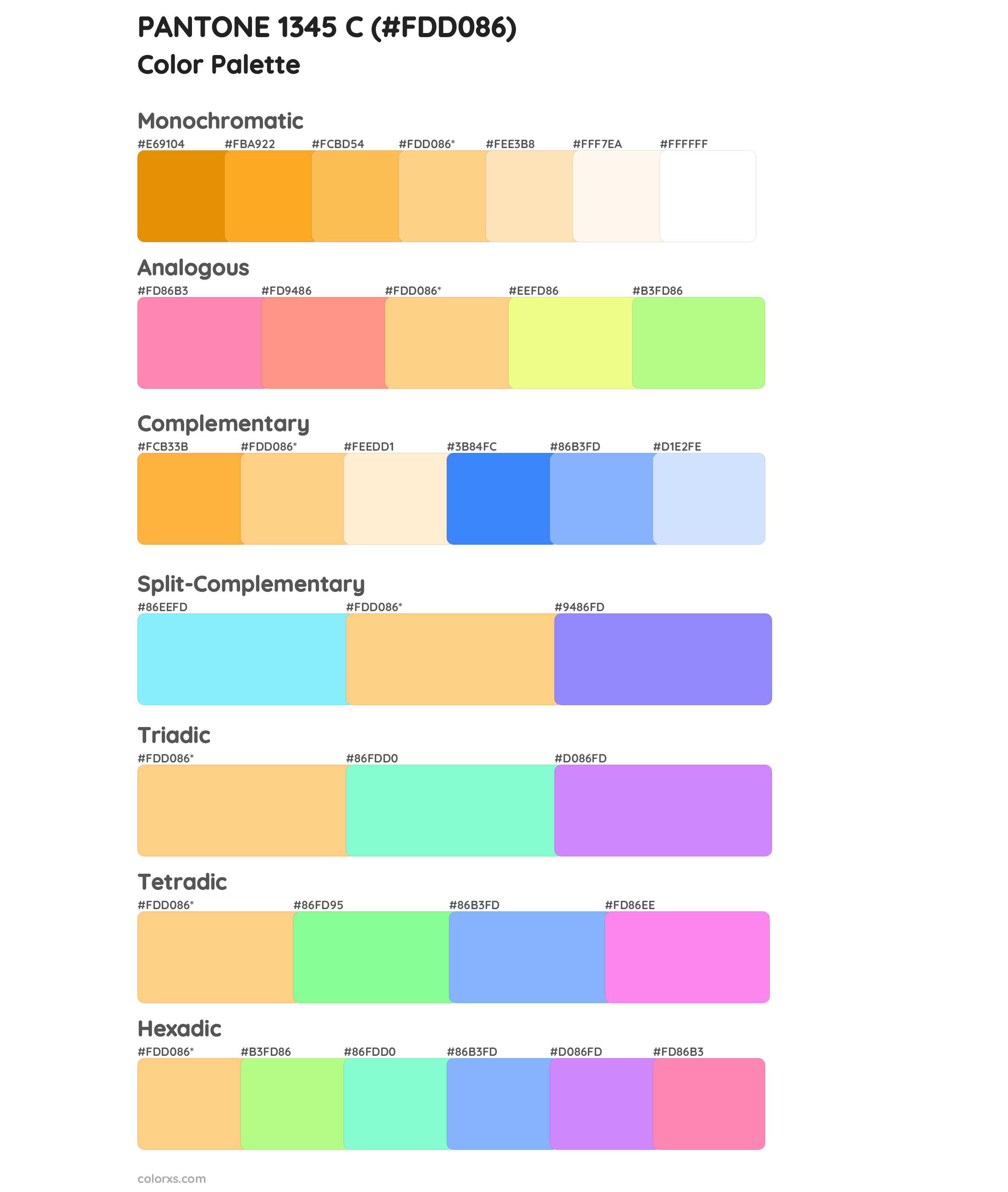 PANTONE 1345 C Color Scheme Palettes