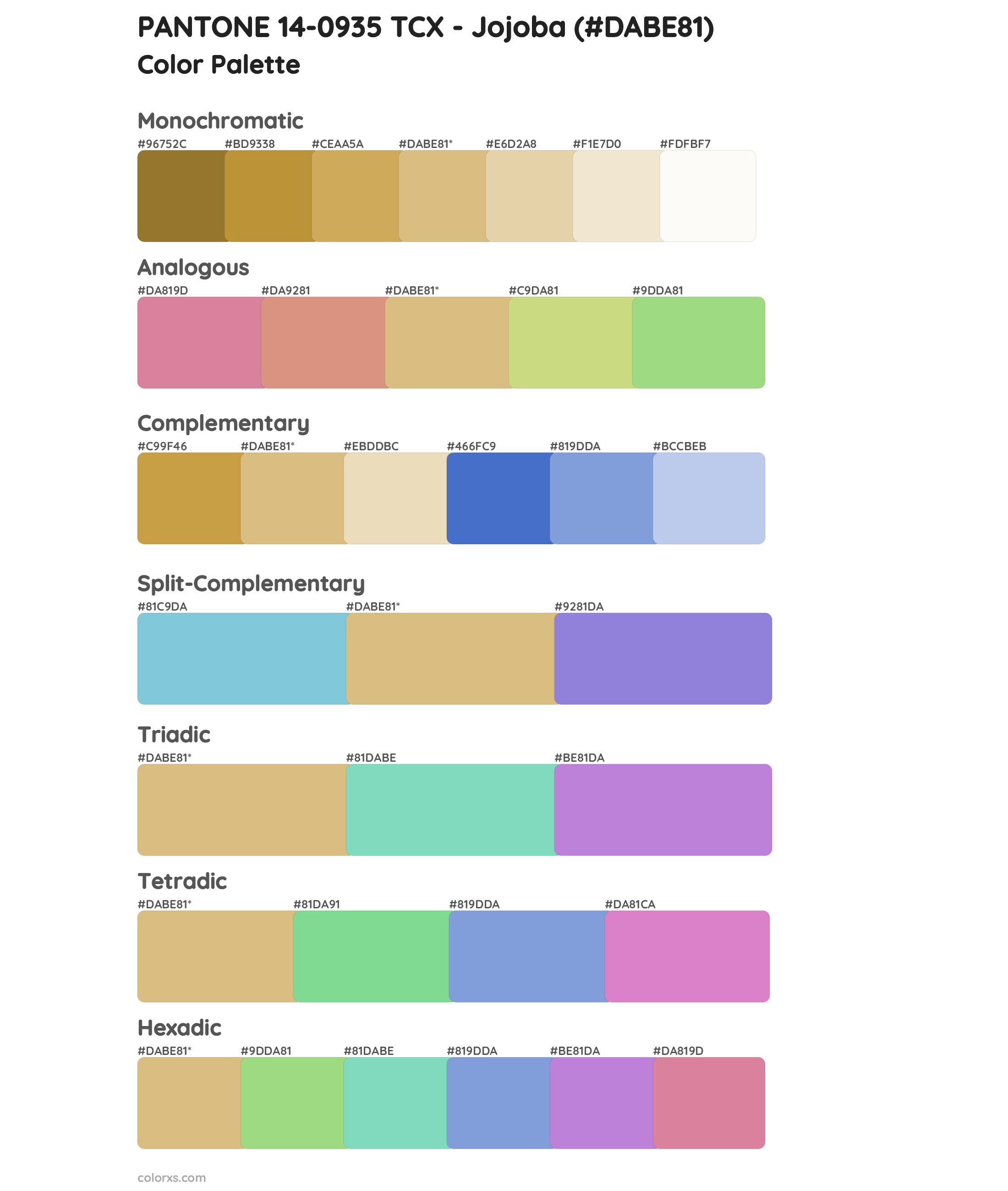 PANTONE 14-0935 TCX - Jojoba Color Scheme Palettes