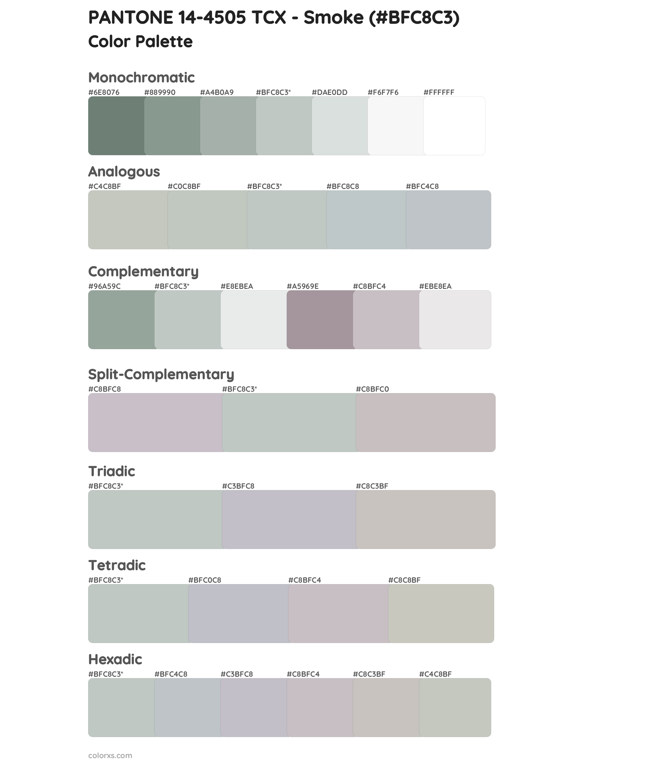 Pantone Tcx Smoke Color Palettes And Color Scheme Combinations Colorxs Com