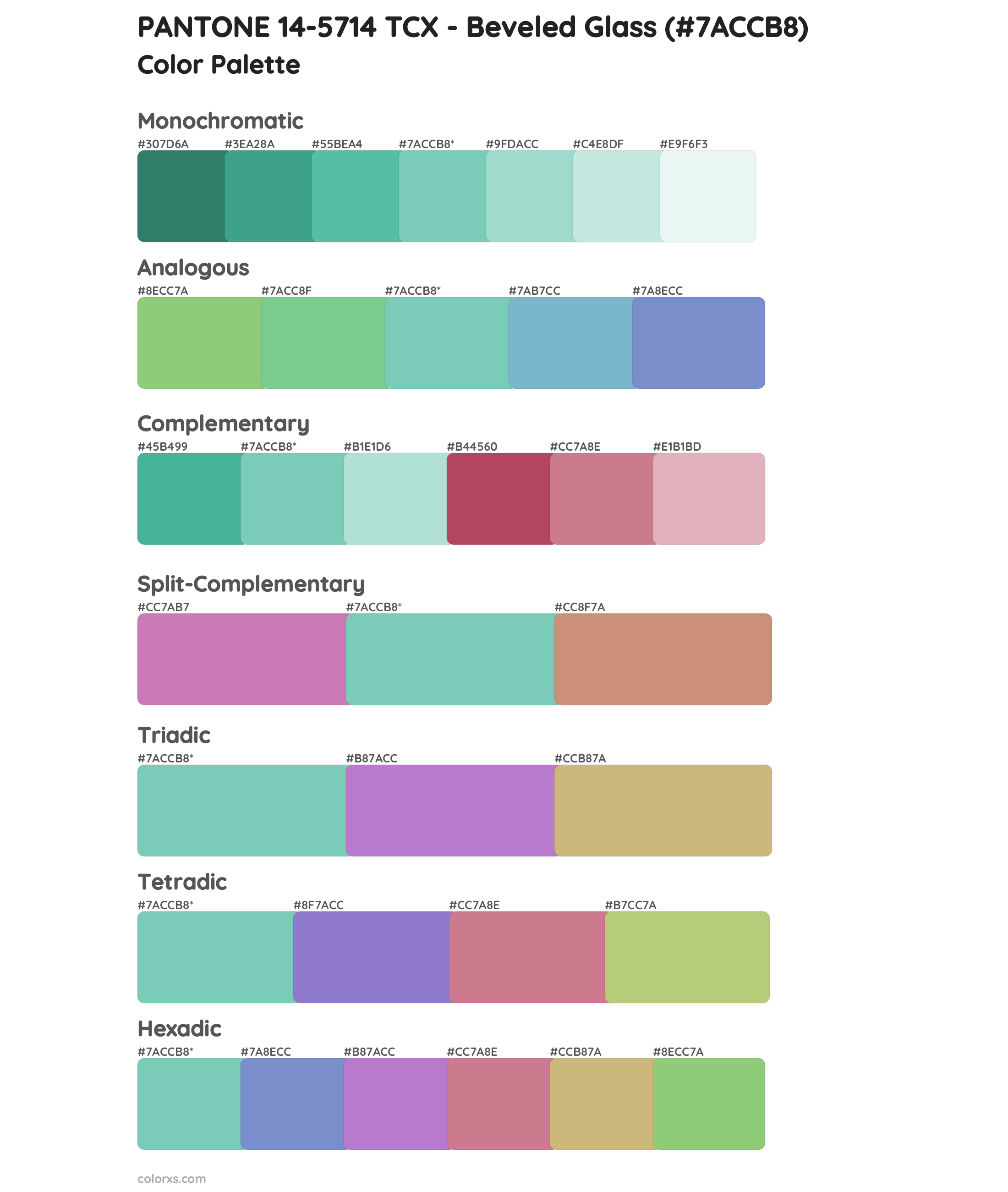 PANTONE 14-5714 TCX - Beveled Glass Color Scheme Palettes