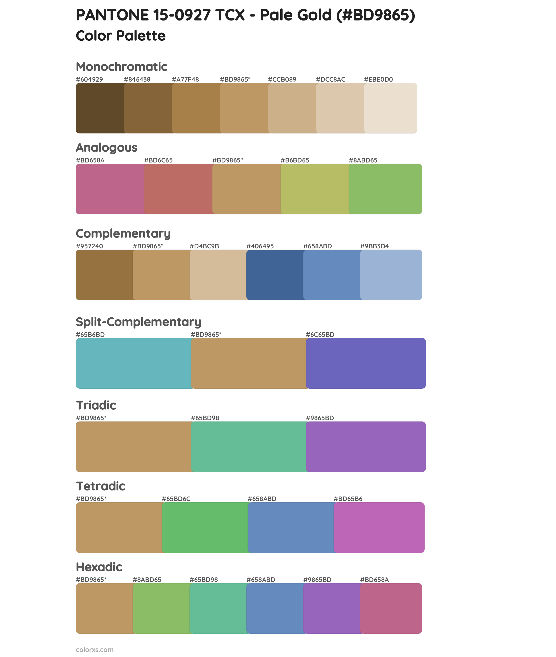 PANTONE 15-0927 TCX - Pale Gold Color Scheme Palettes