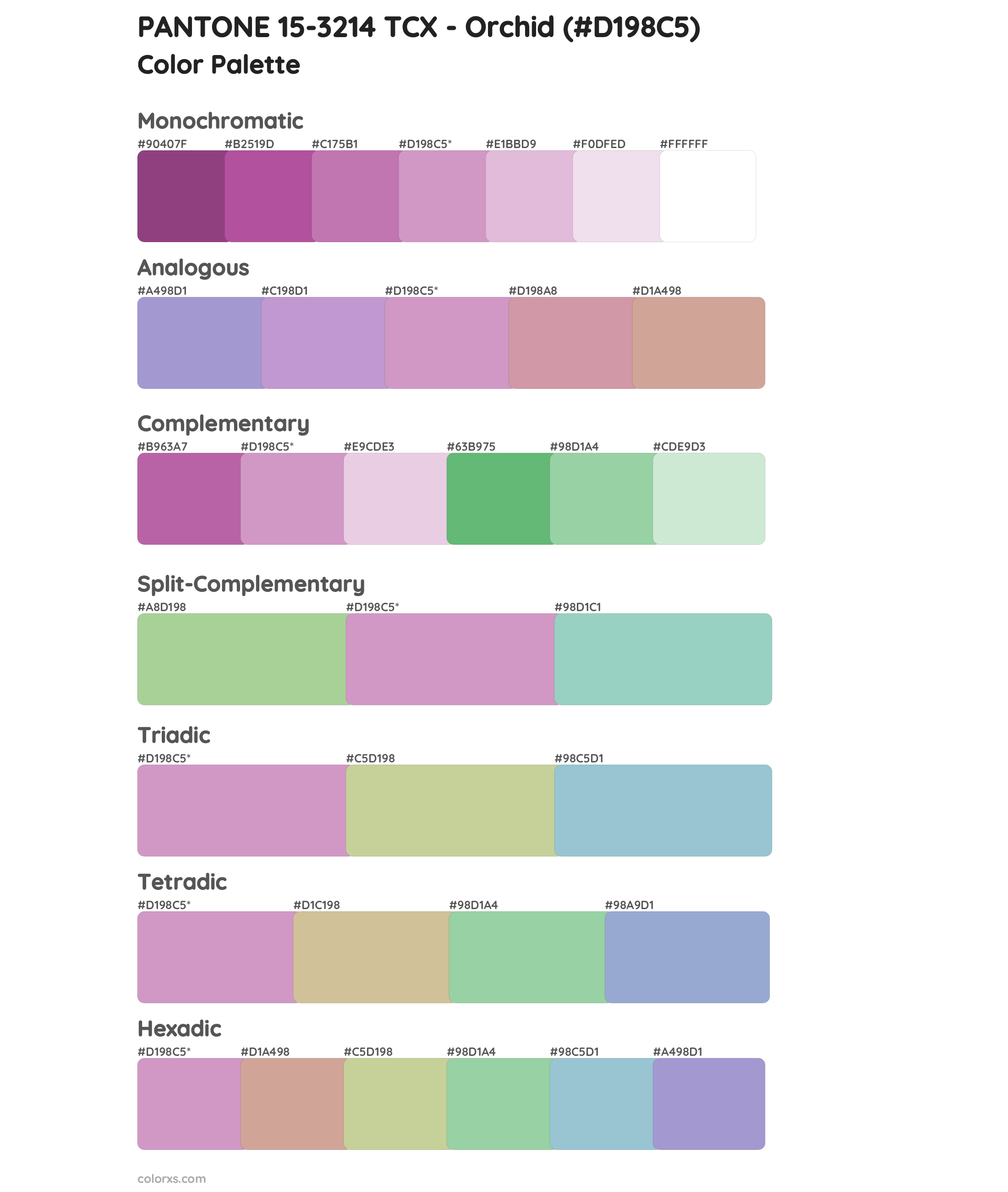 PANTONE 15-3214 TCX - Orchid Color Scheme Palettes