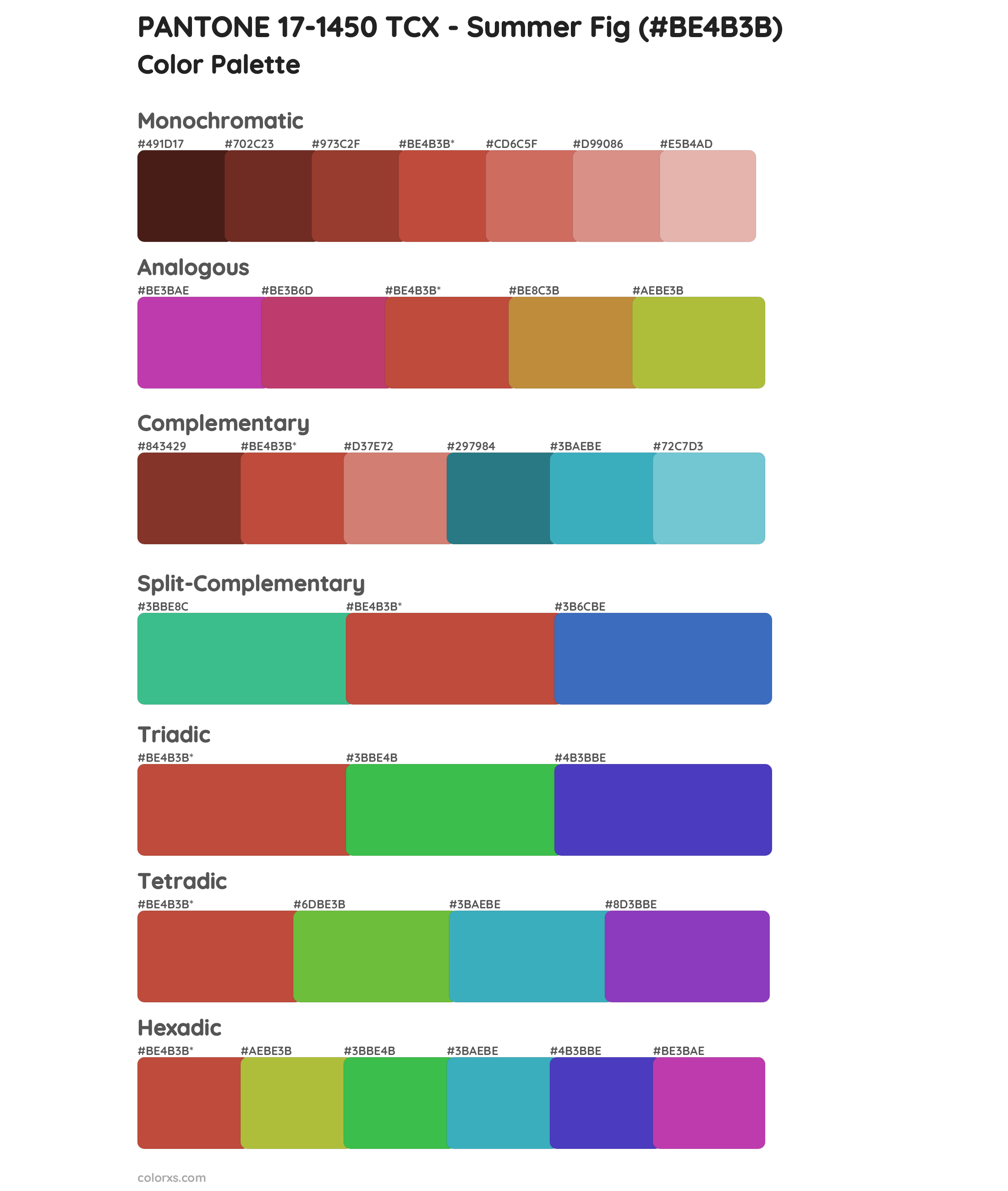 PANTONE 17-1450 TCX - Summer Fig Color Scheme Palettes