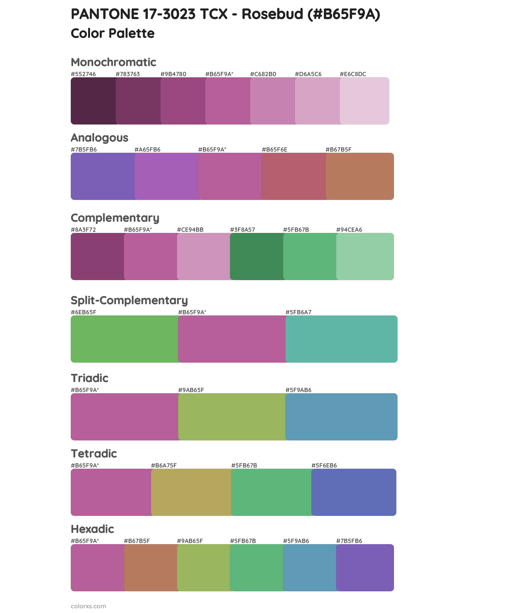 PANTONE 17-3023 TCX - Rosebud Color Scheme Palettes