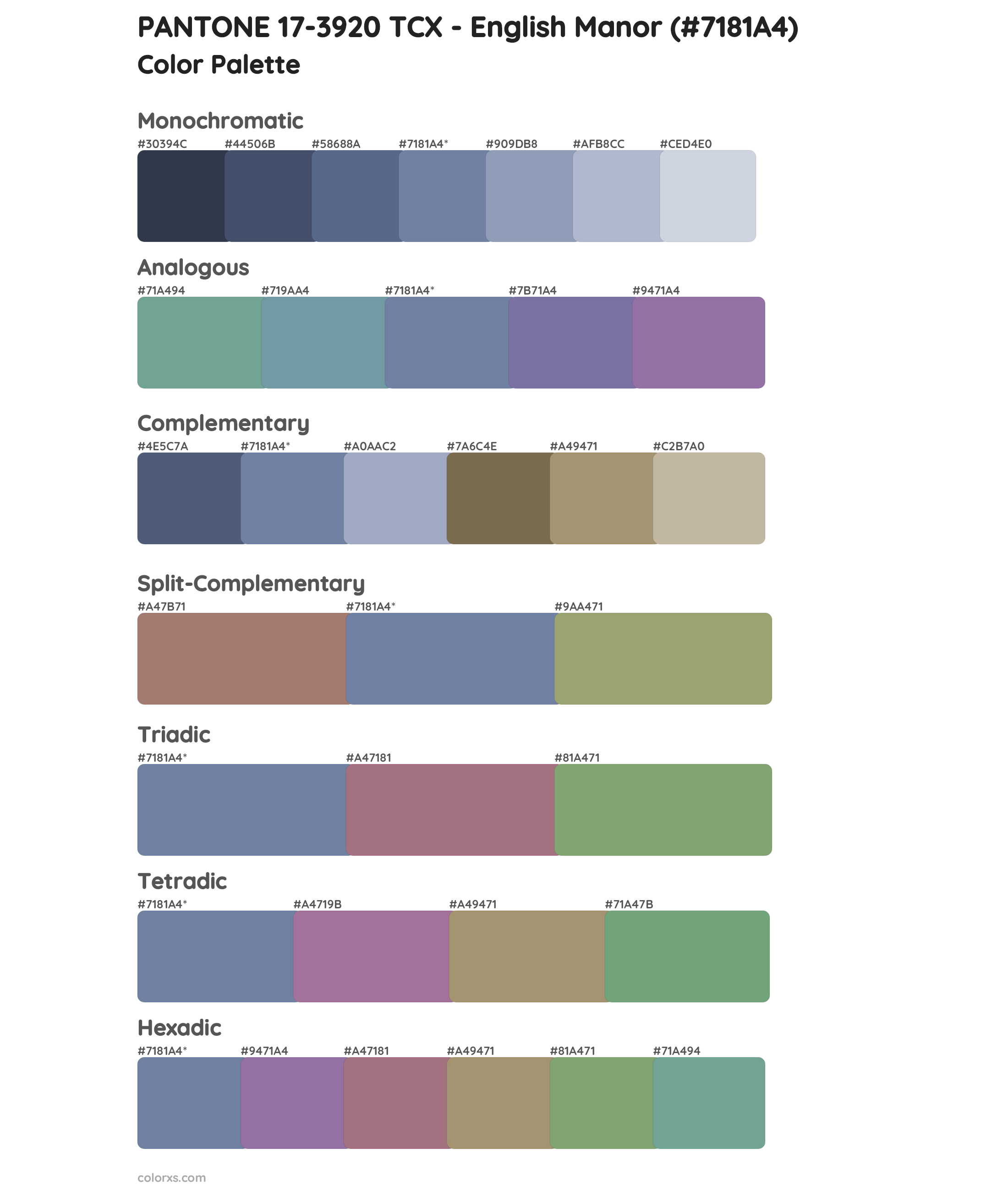 PANTONE 17-3920 TCX - English Manor Color Scheme Palettes