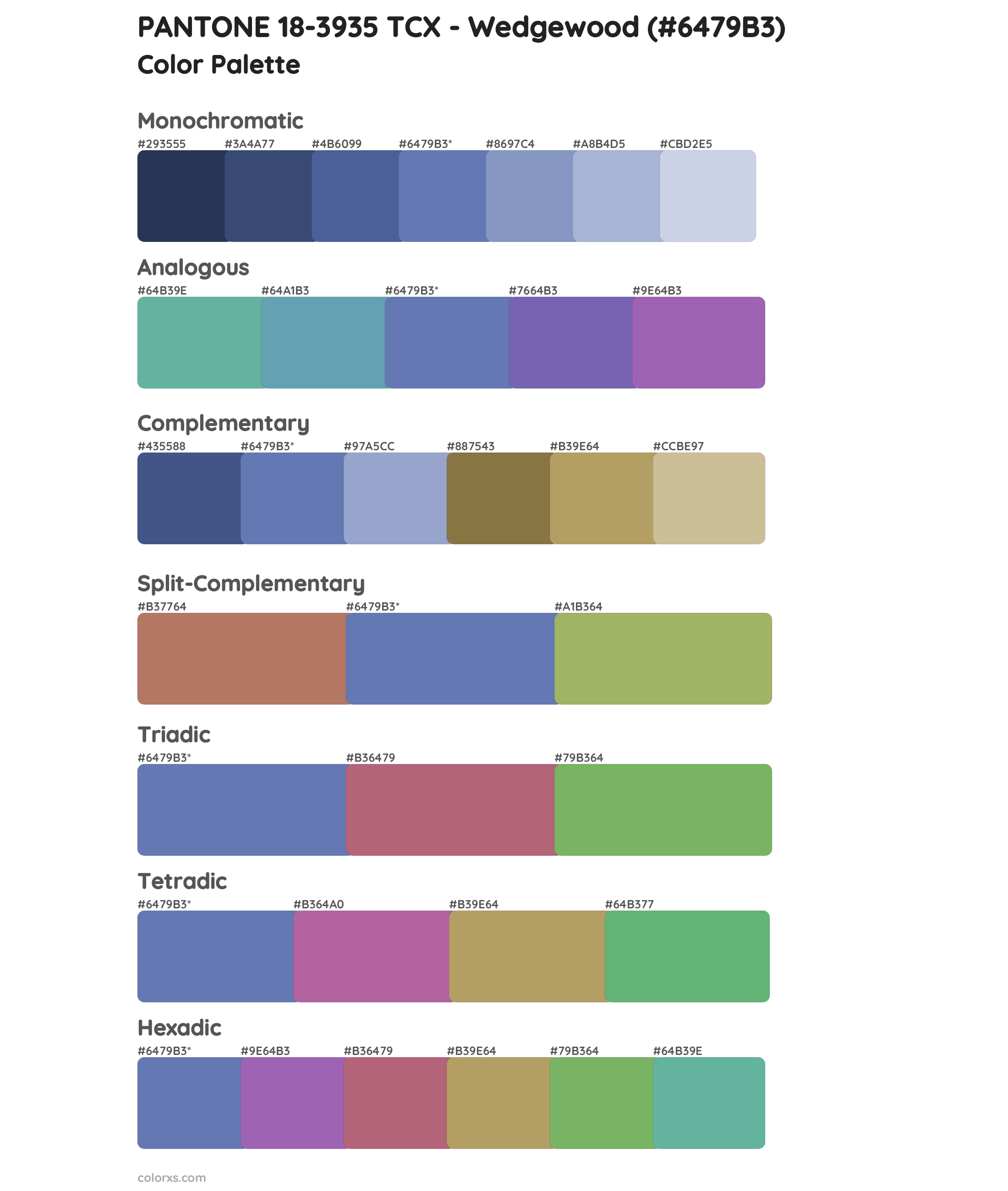 PANTONE 18-3935 TCX - Wedgewood Color Scheme Palettes