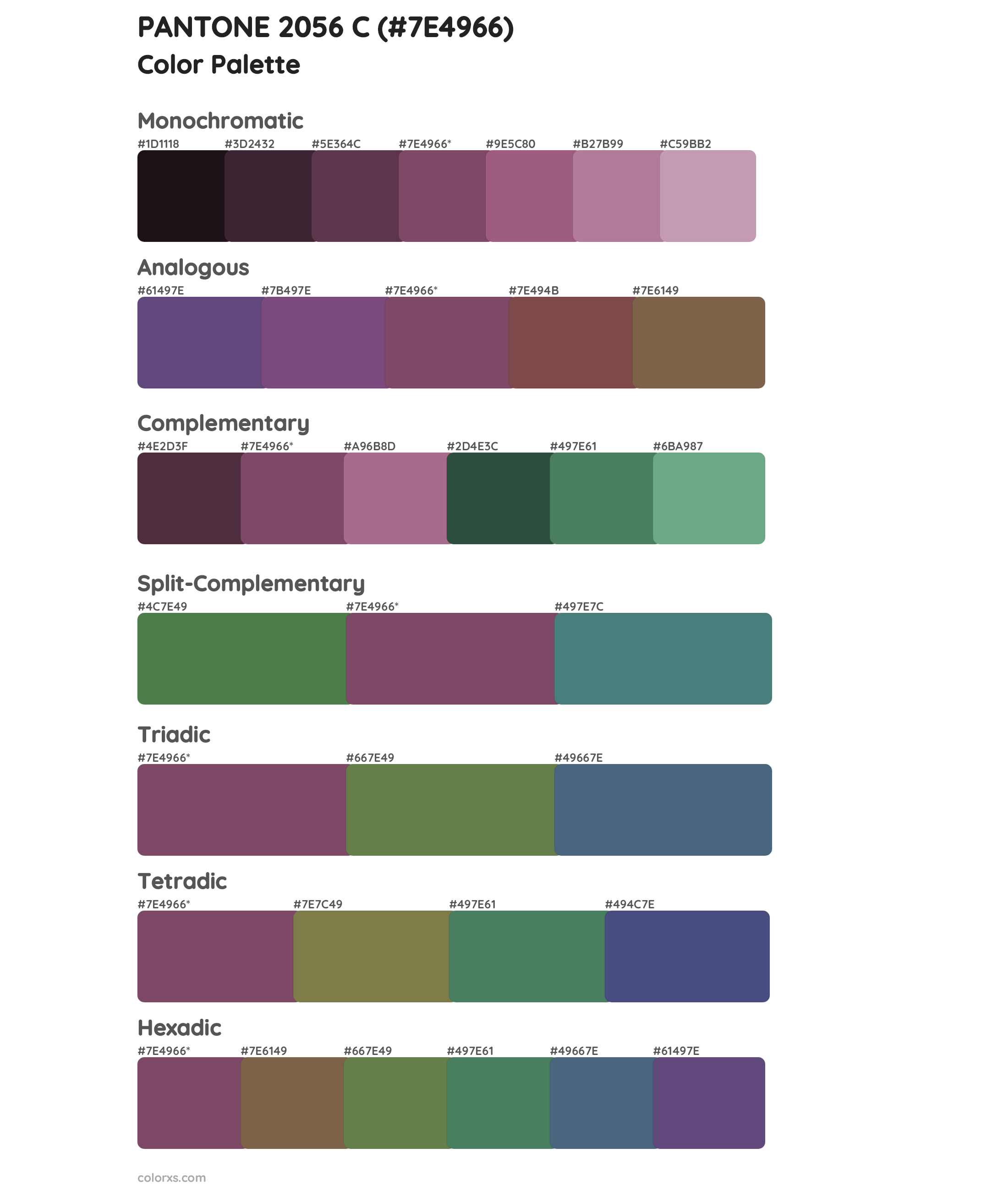 PANTONE 2056 C Color Scheme Palettes