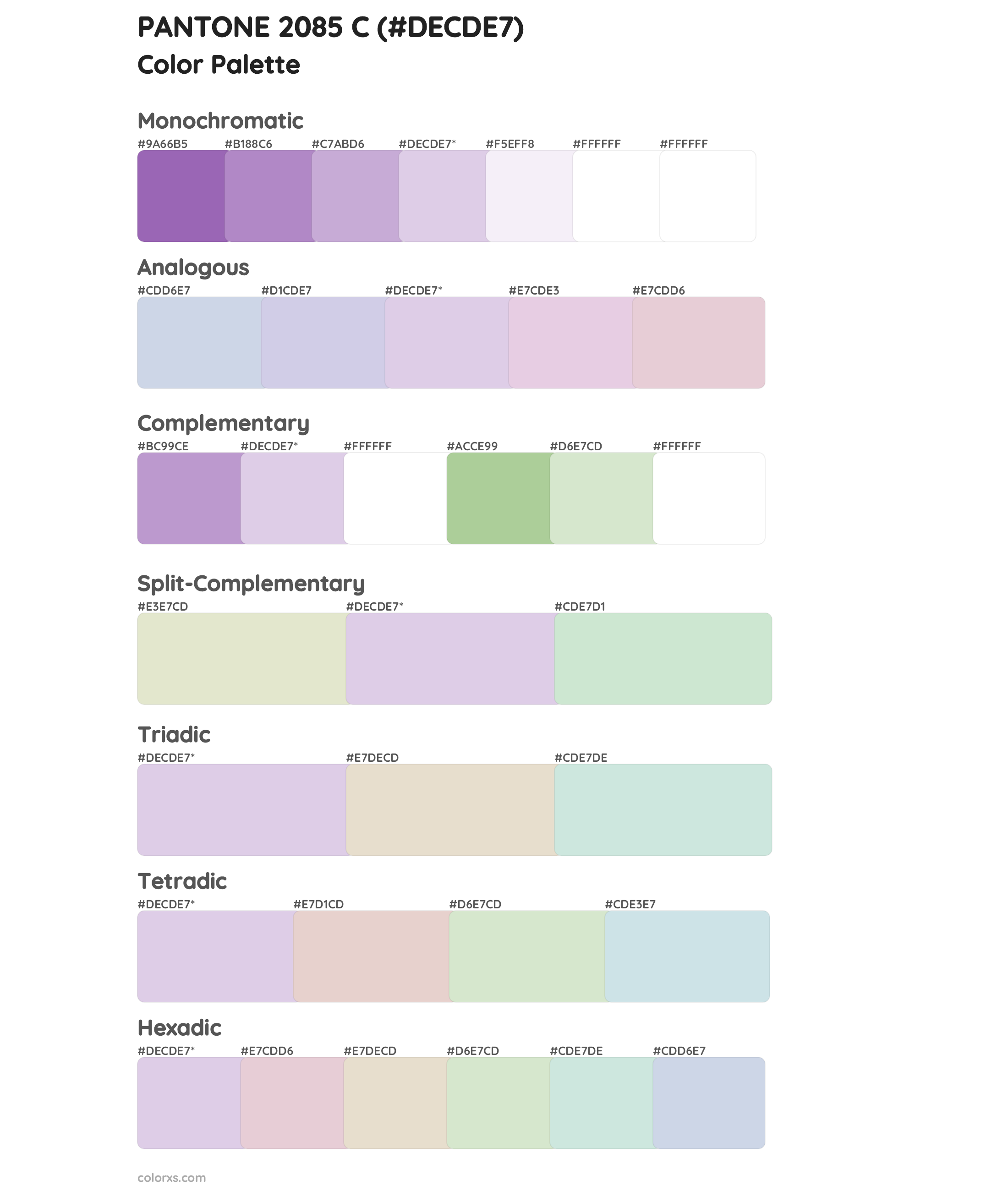 PANTONE 2085 C Color Scheme Palettes