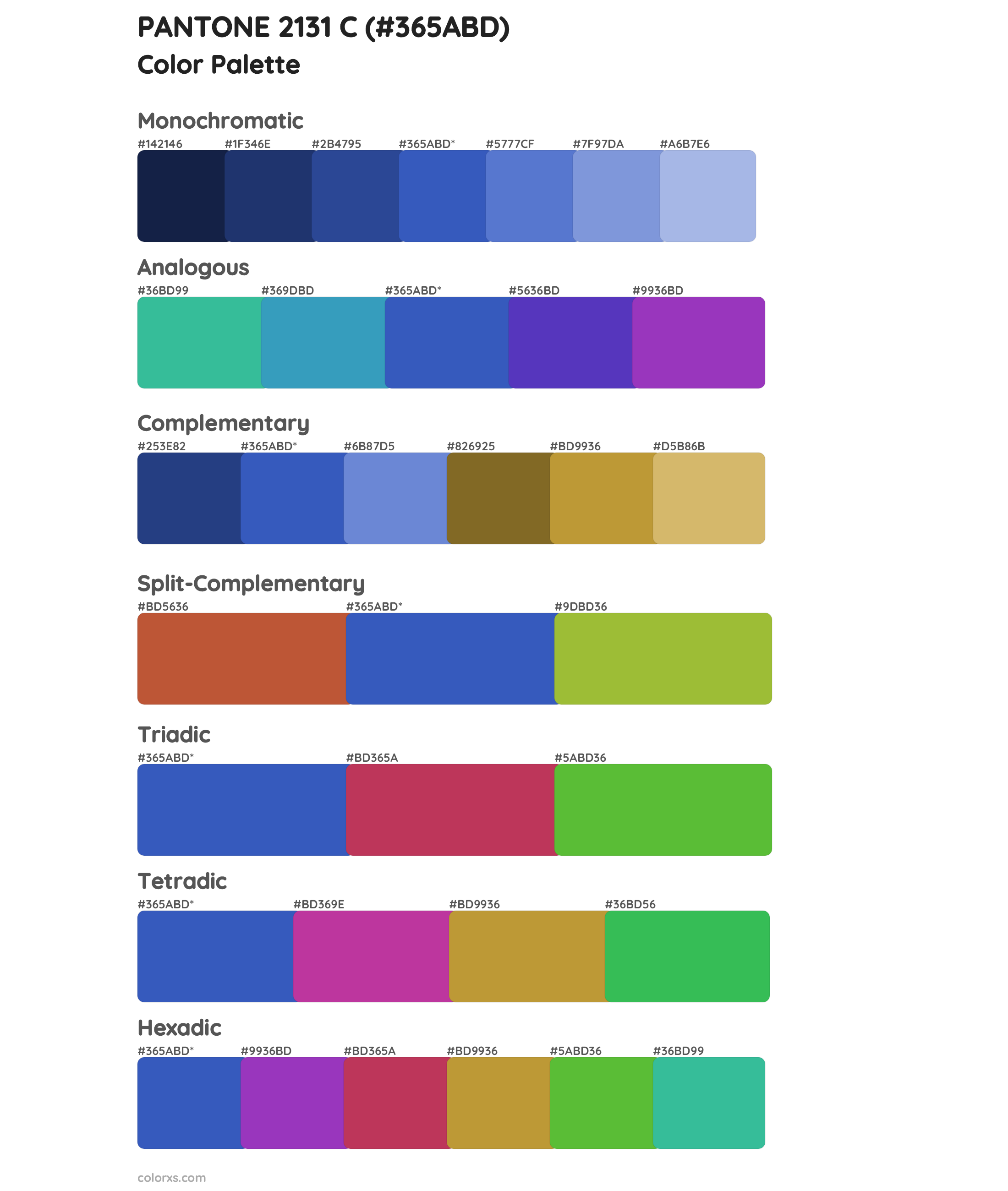 PANTONE 2131 C Color Scheme Palettes