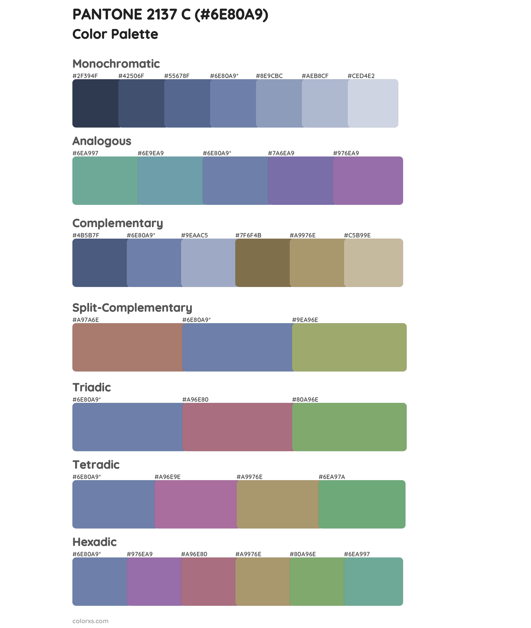 PANTONE 2137 C Color Scheme Palettes