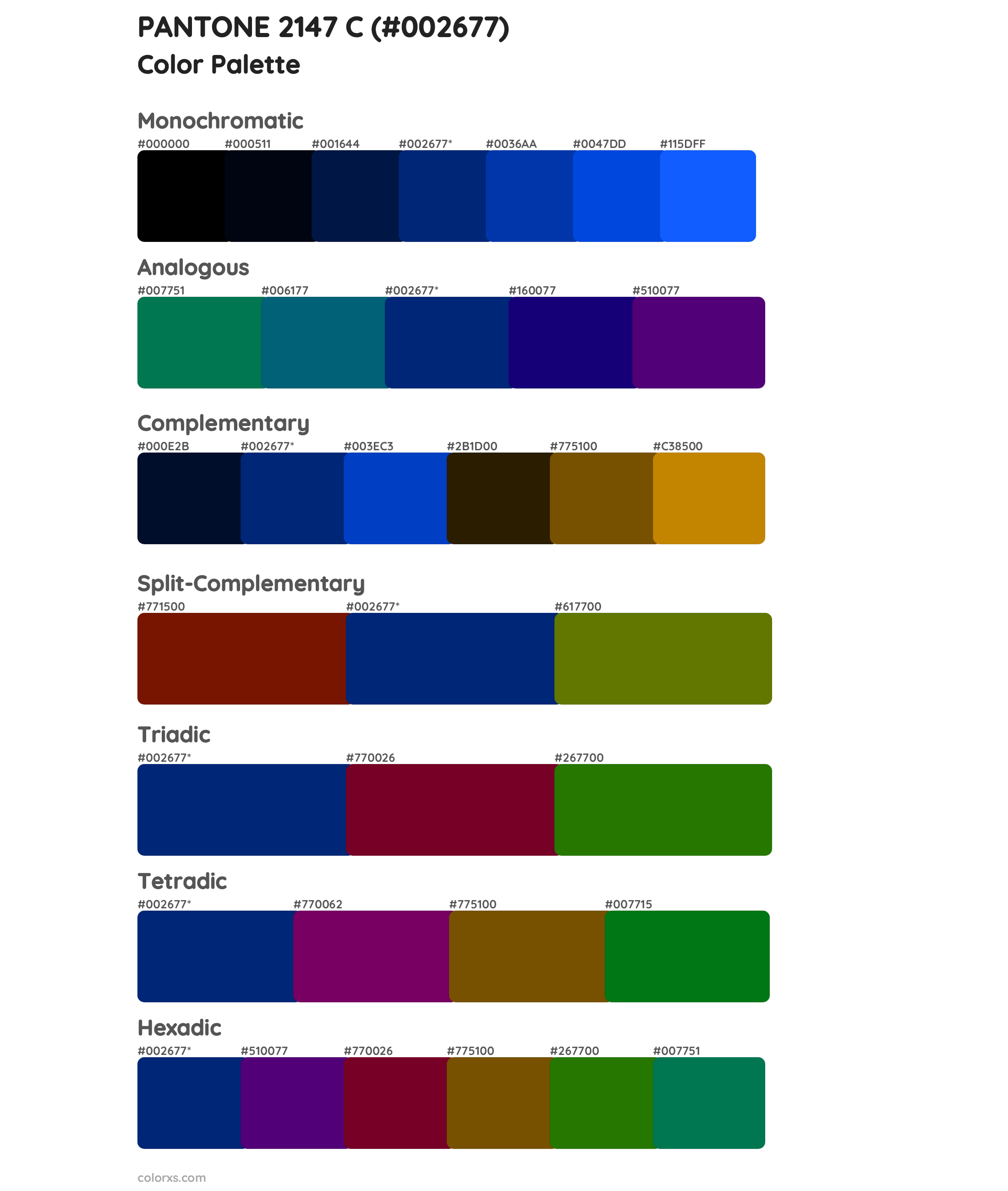 PANTONE 2147 C Color Scheme Palettes