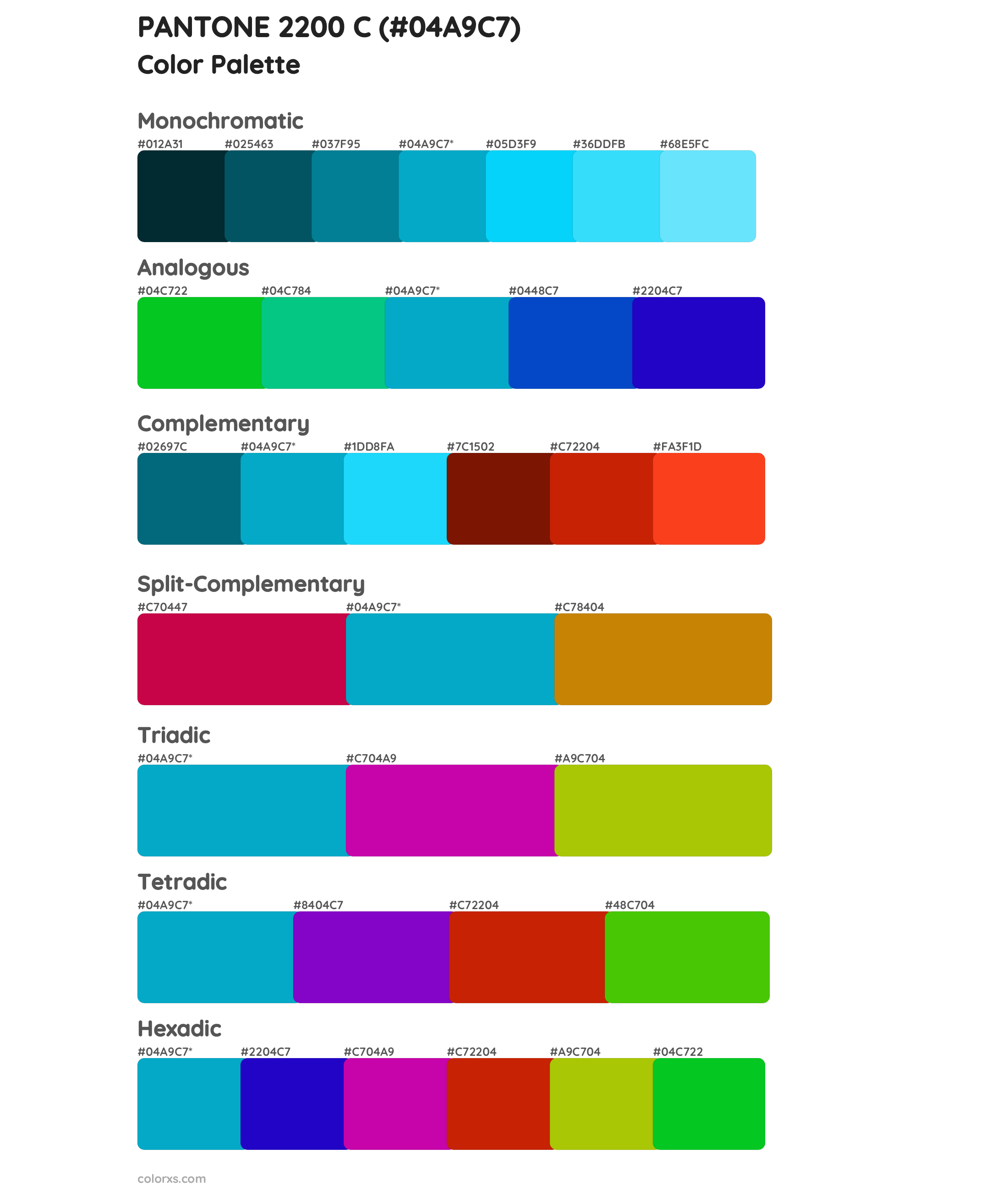 PANTONE 2200 C Color Scheme Palettes