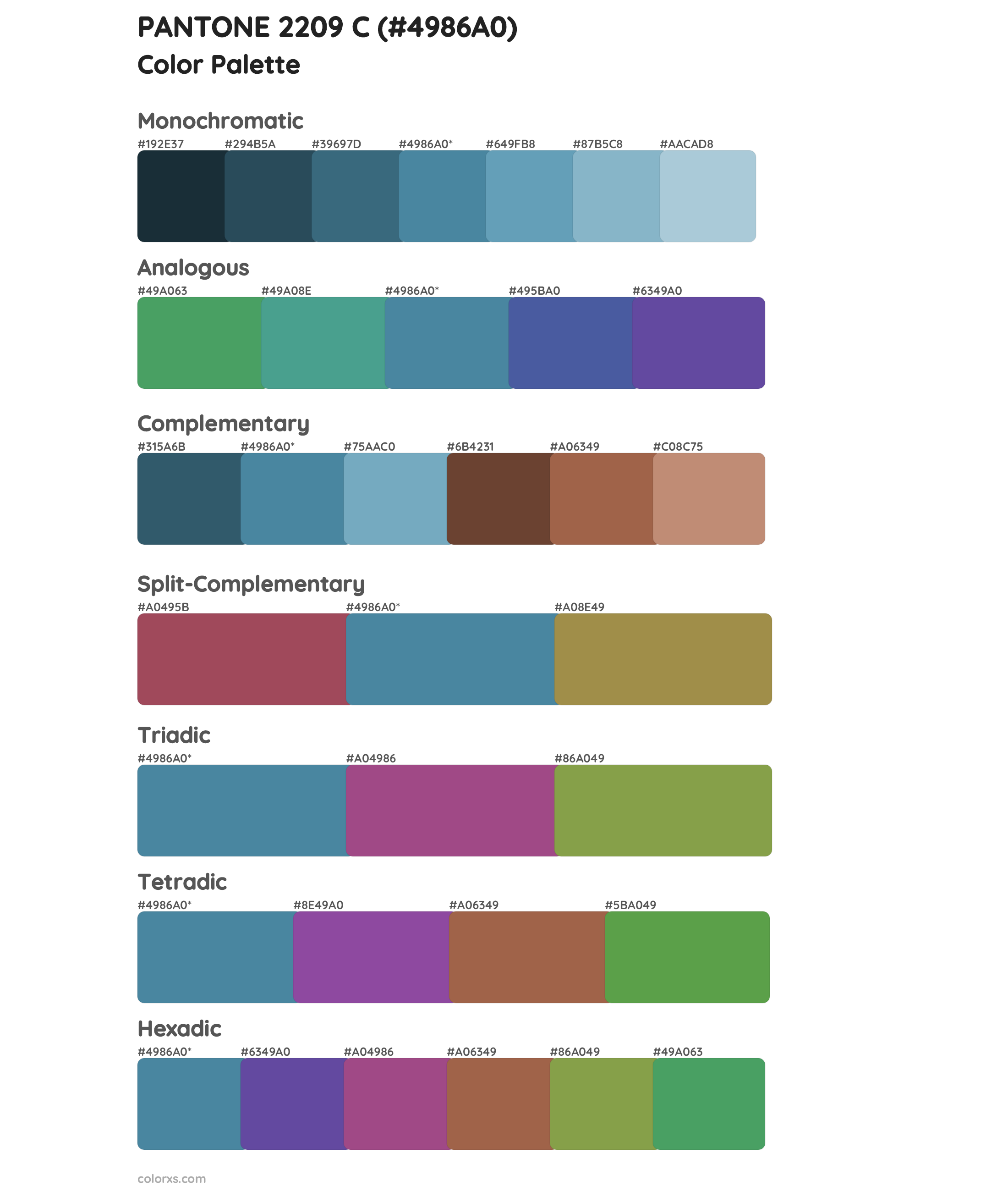 PANTONE 2209 C Color Scheme Palettes