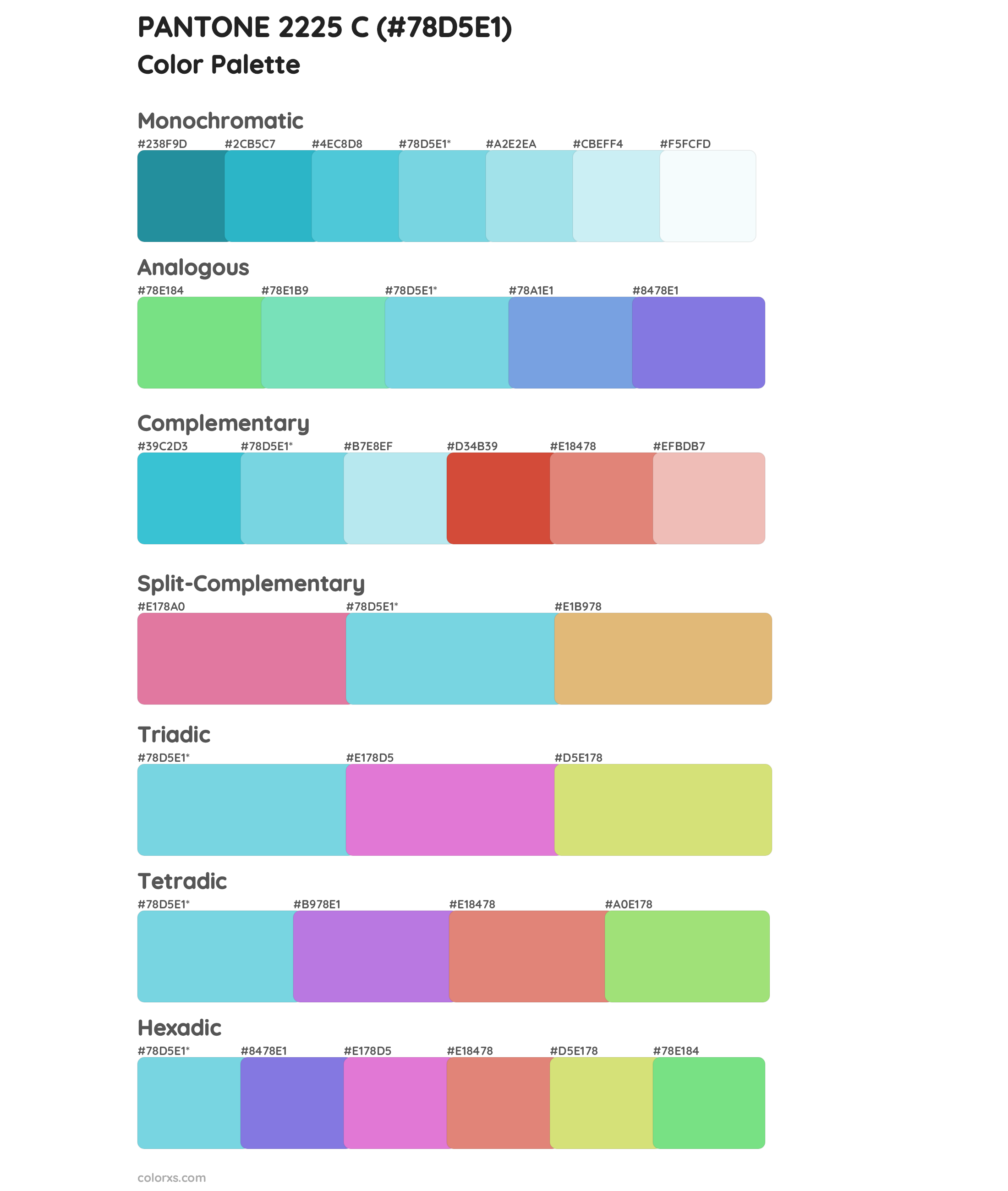 PANTONE 2225 C Color Scheme Palettes