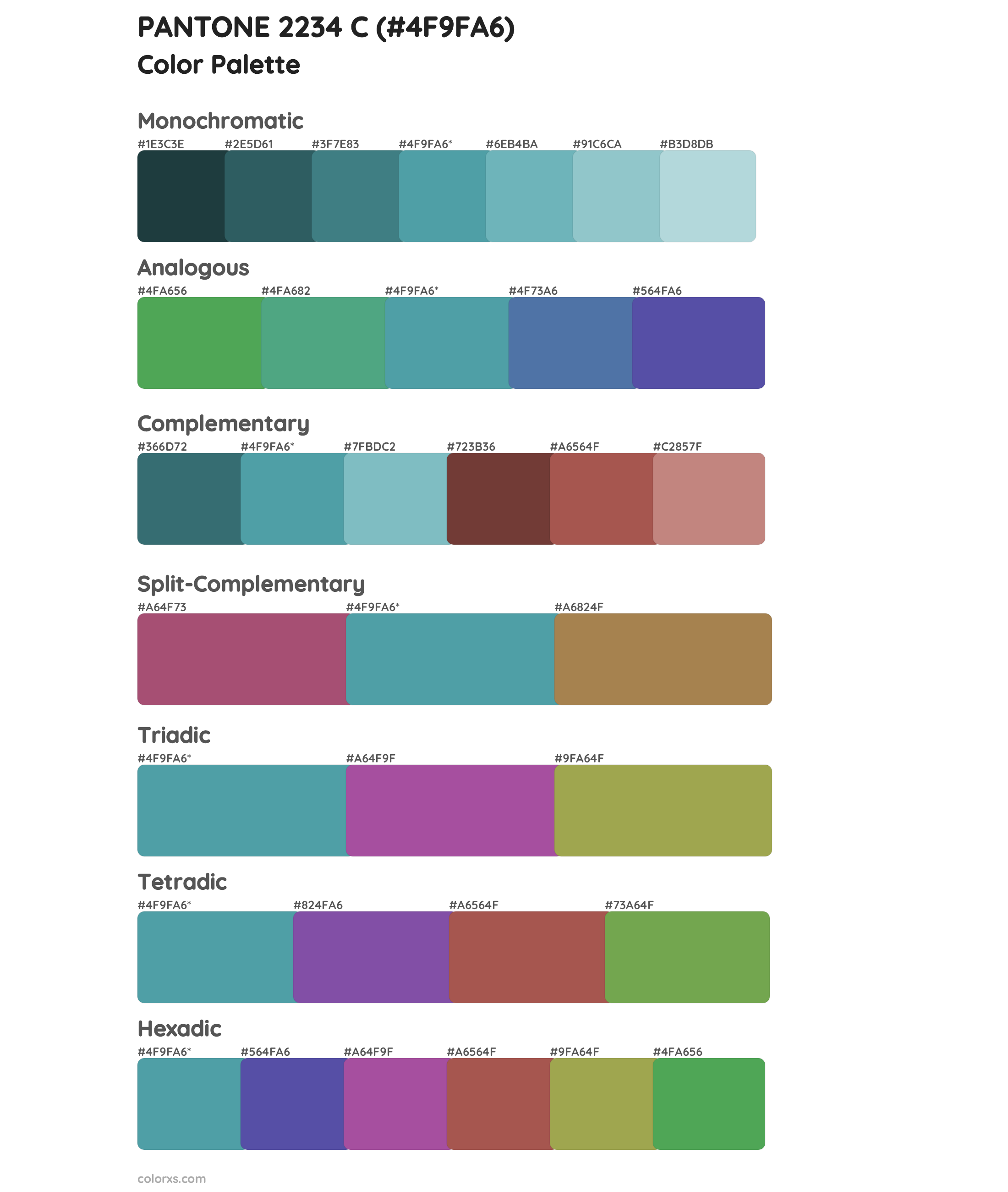 PANTONE 2234 C Color Scheme Palettes