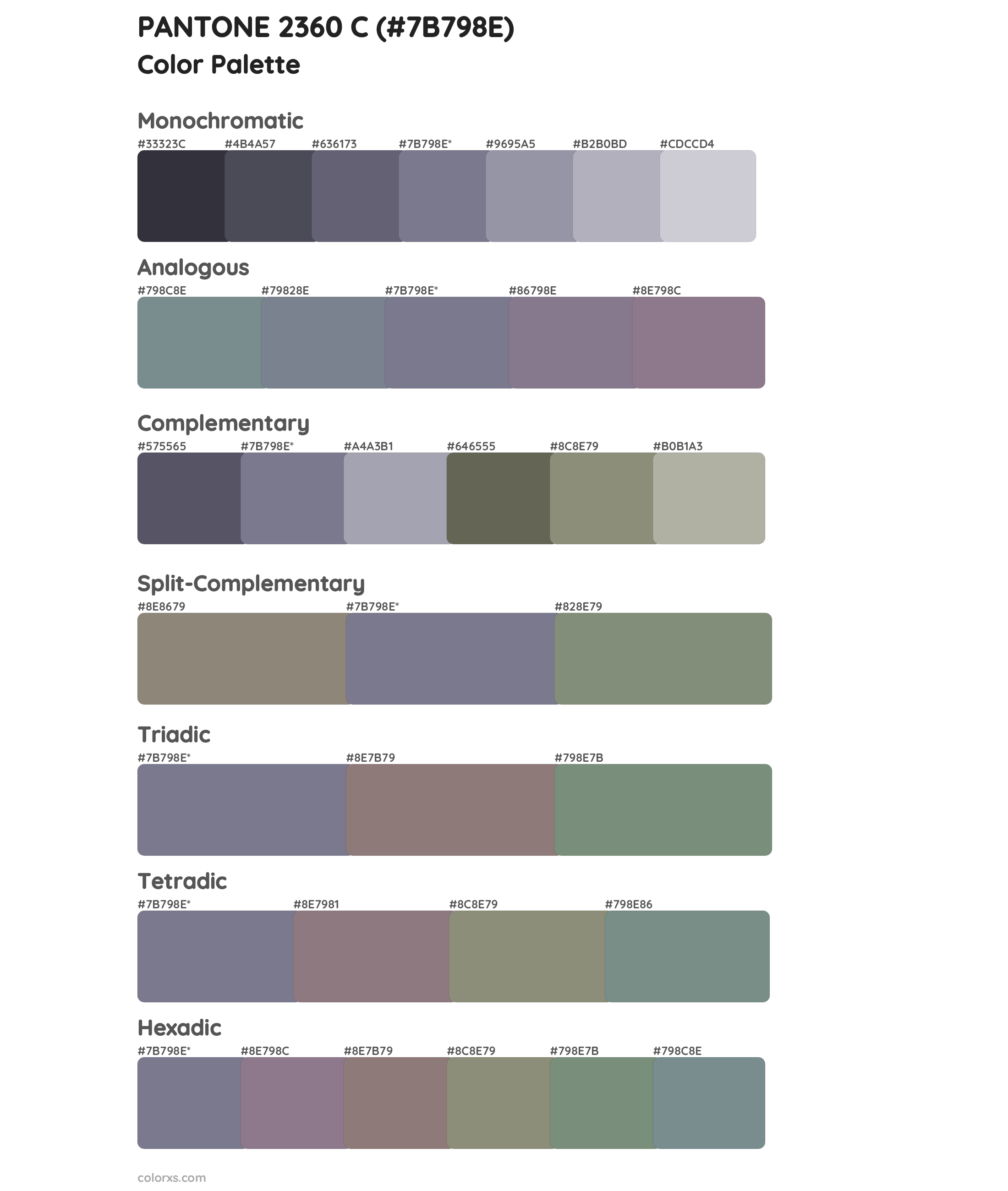 PANTONE 2360 C Color Scheme Palettes