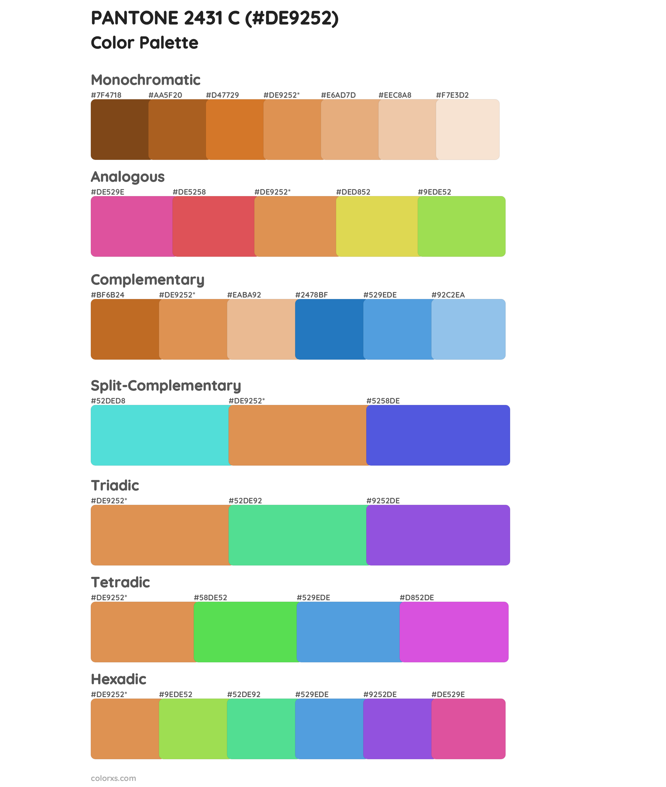 PANTONE 2431 C Color Scheme Palettes