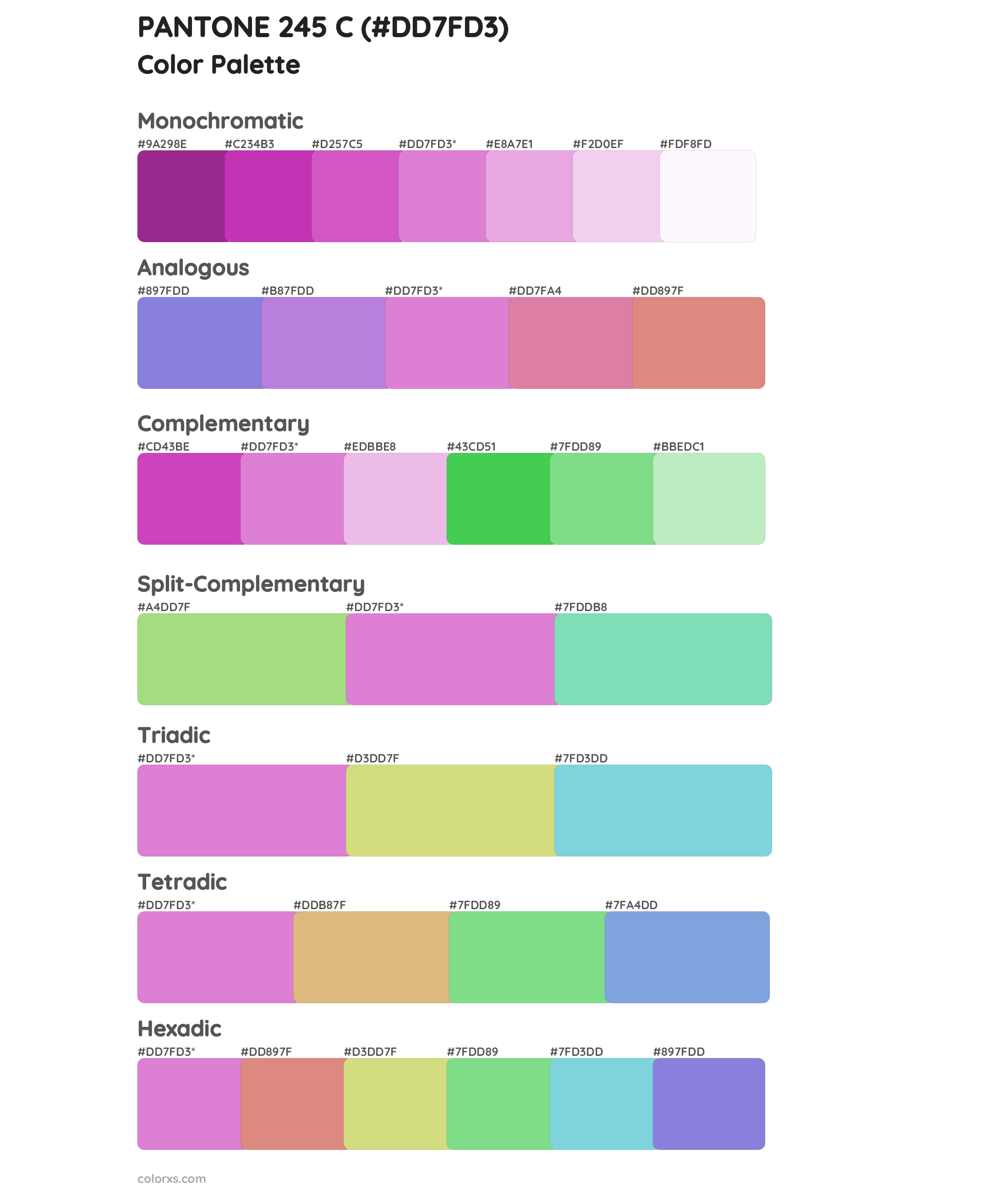 PANTONE 245 C Color Scheme Palettes