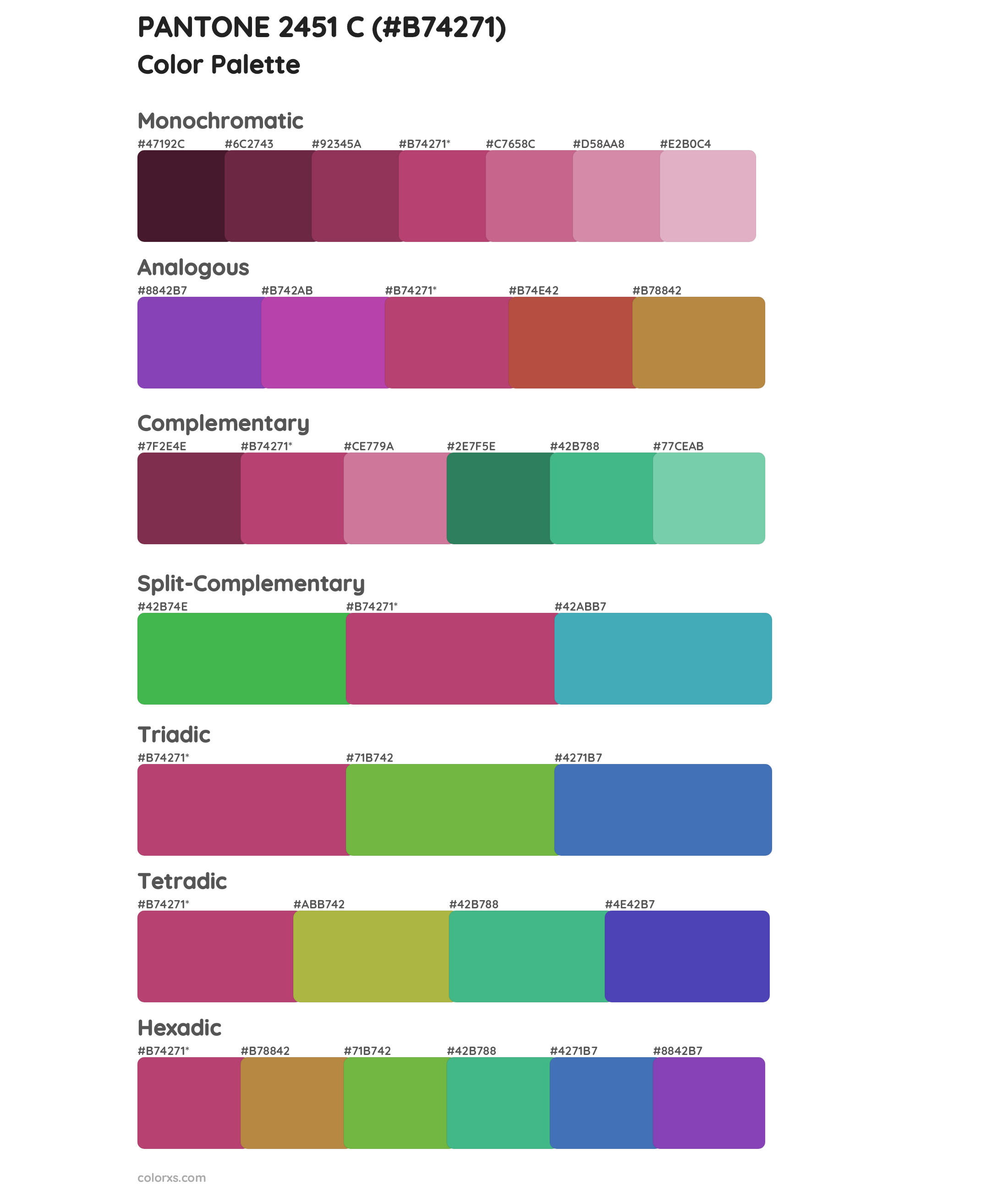 PANTONE 2451 C Color Scheme Palettes