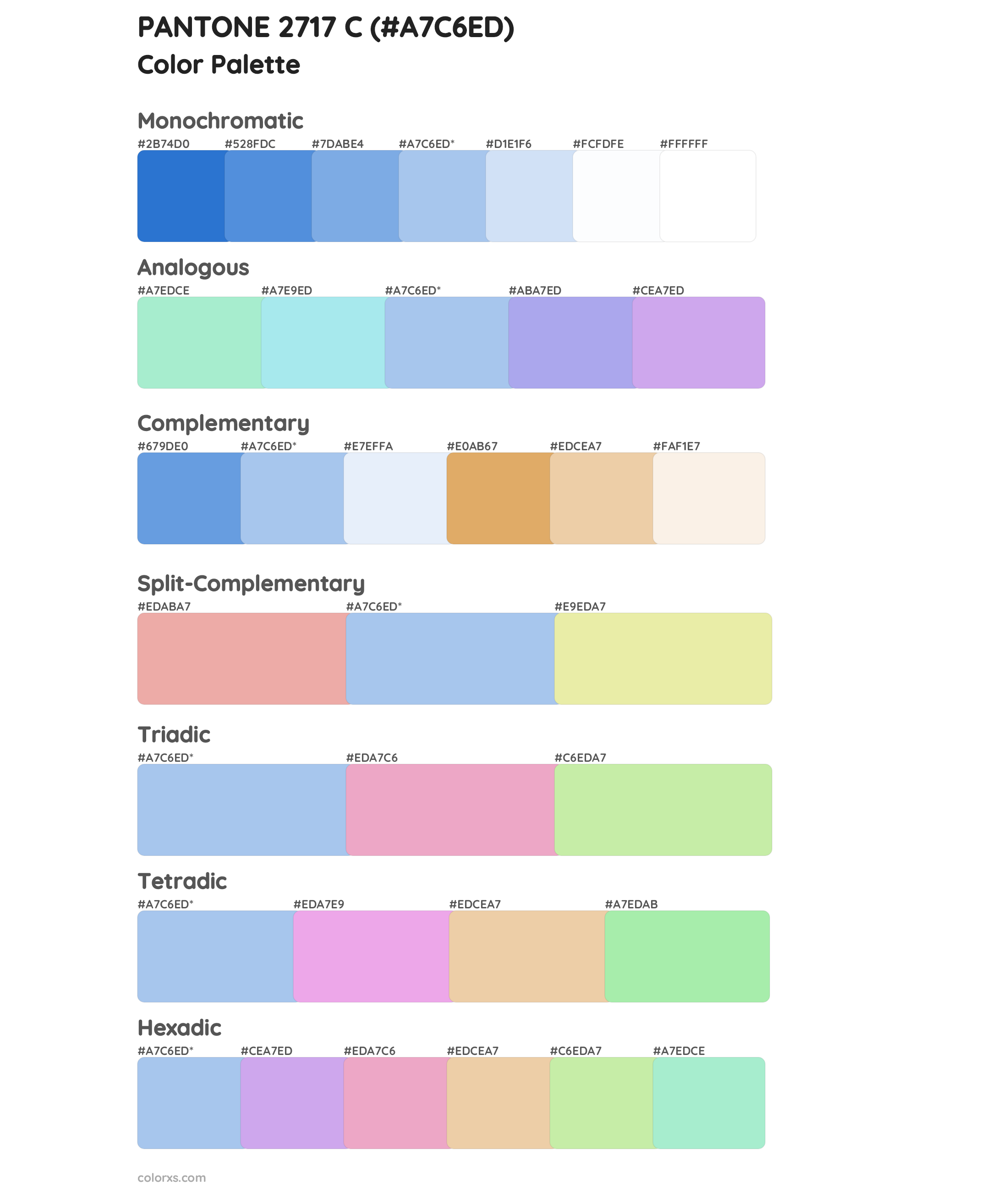 PANTONE 2717 C Color Scheme Palettes