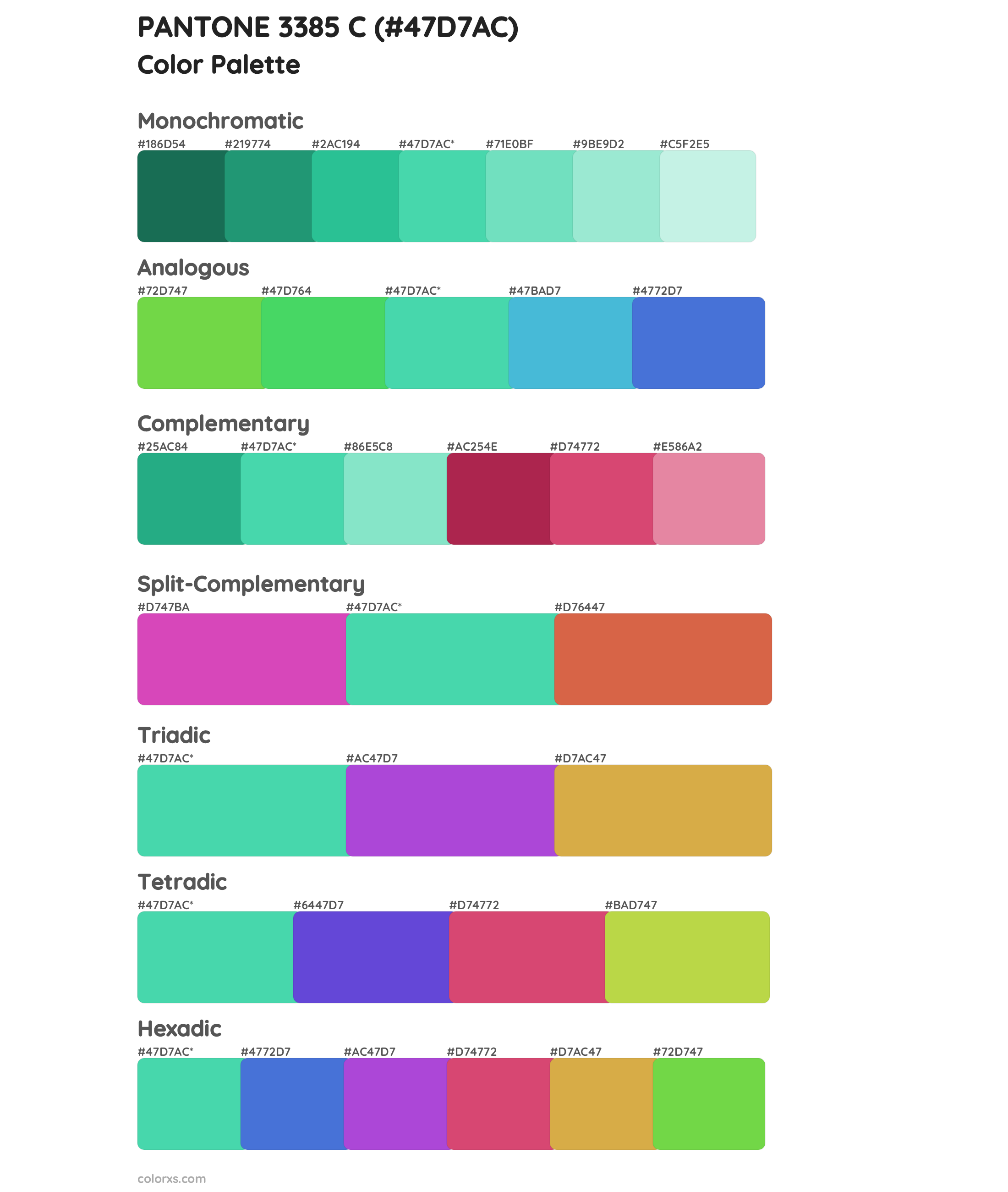 PANTONE 3385 C Color Scheme Palettes