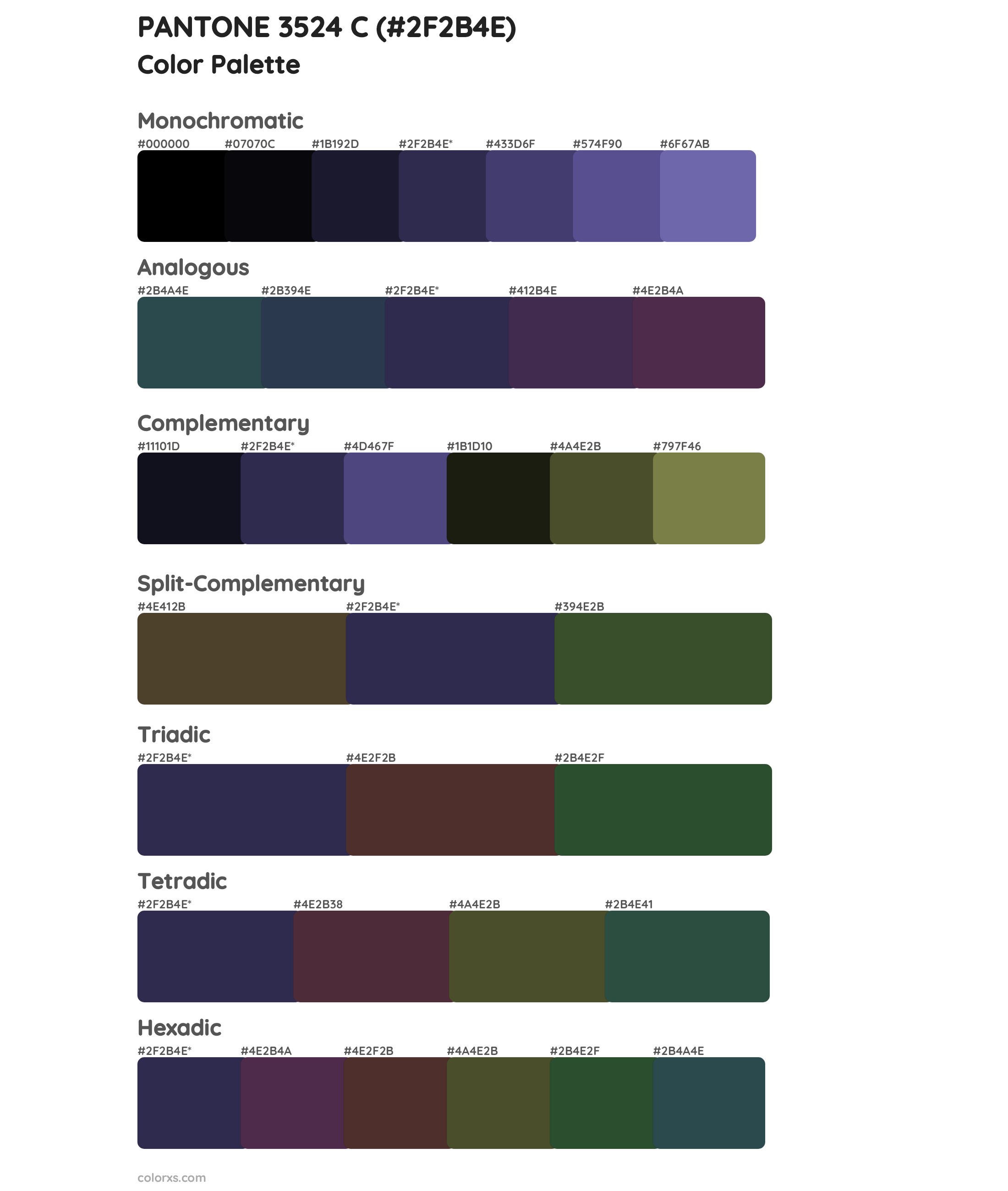 PANTONE 3524 C Color Scheme Palettes