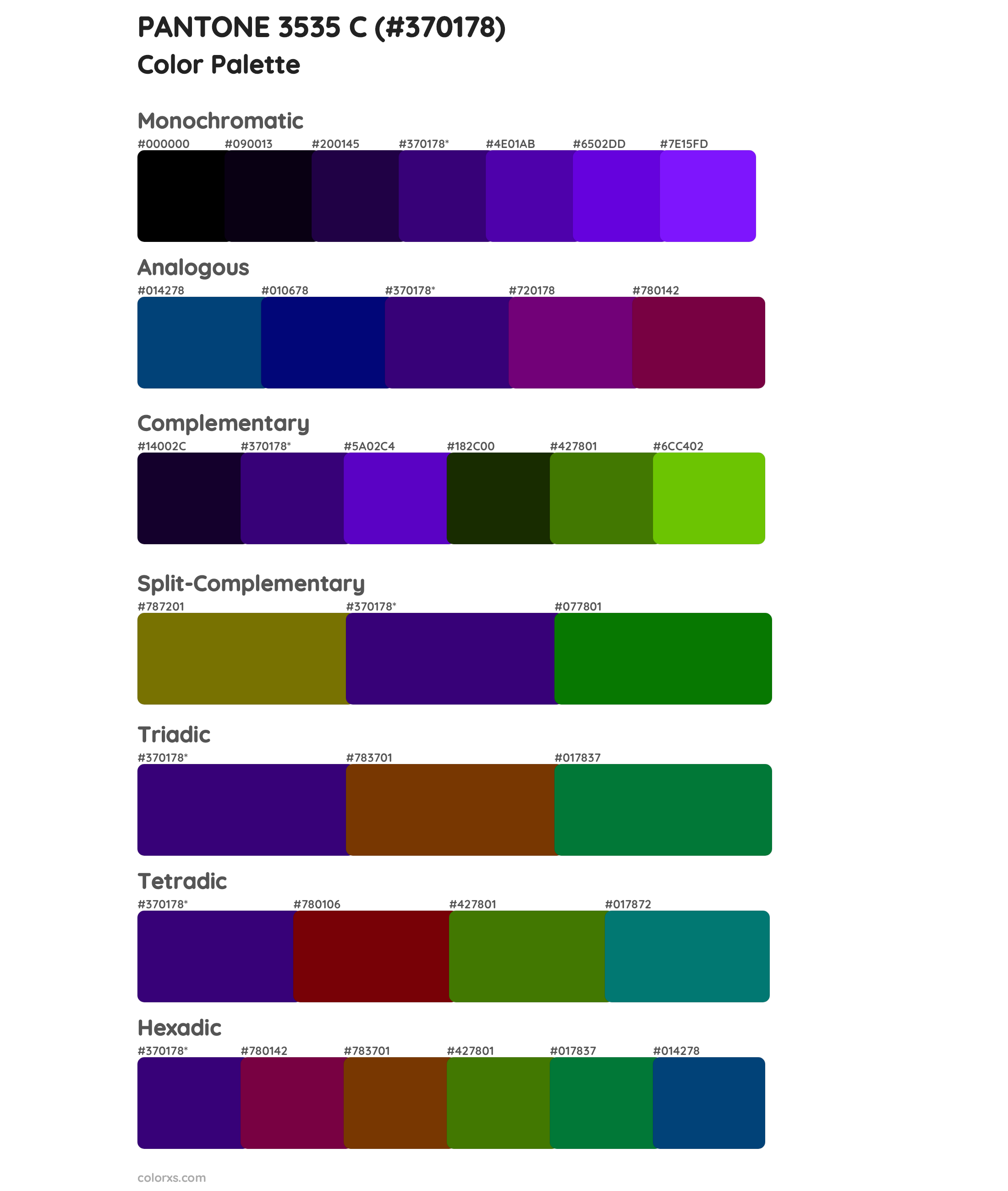 PANTONE 3535 C Color Scheme Palettes