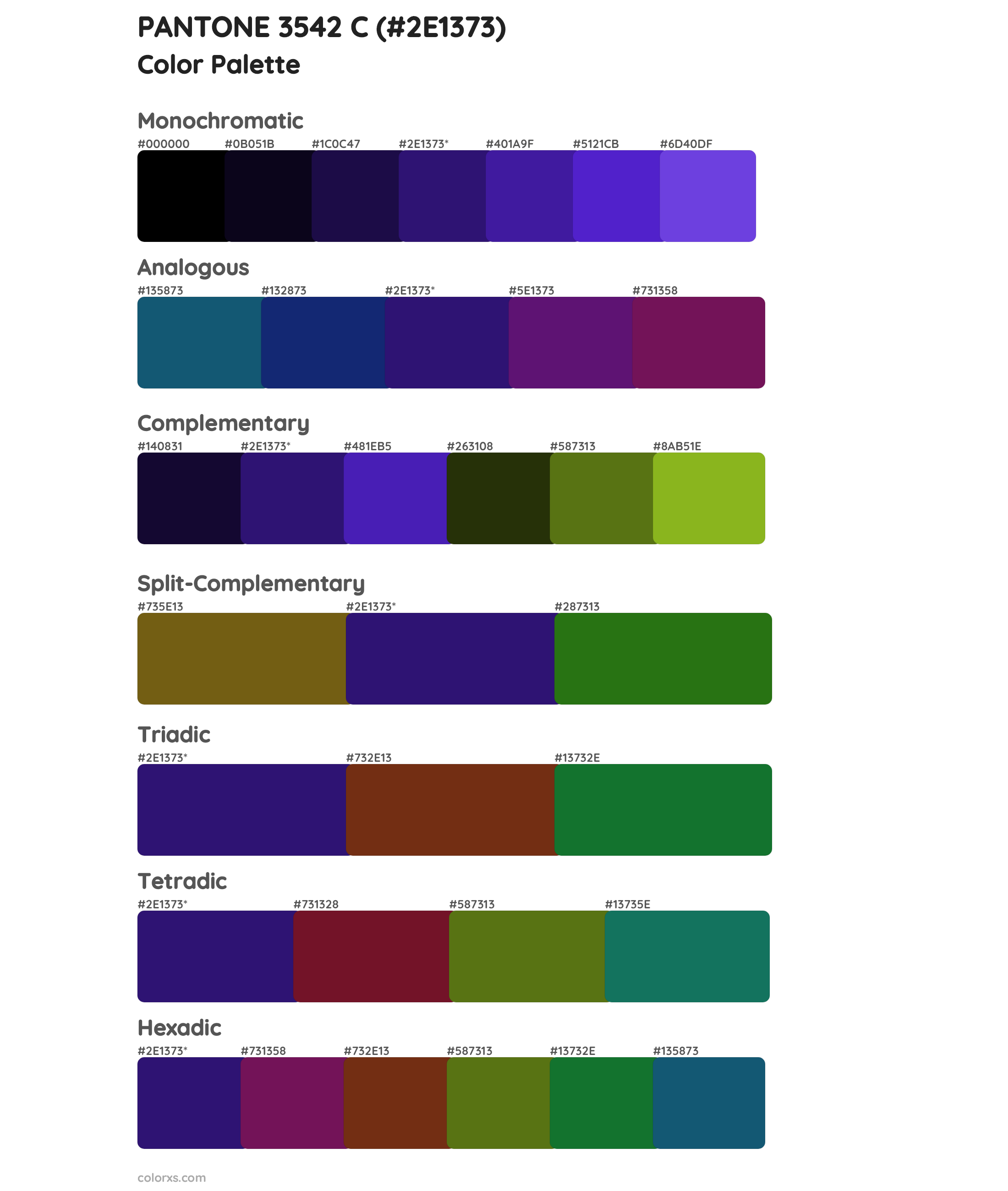 PANTONE 3542 C Color Scheme Palettes