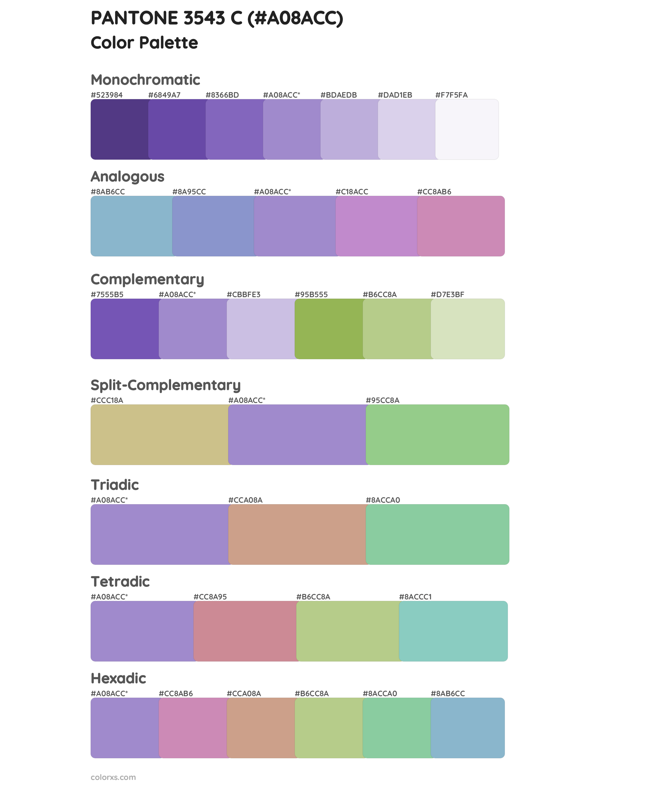 PANTONE 3543 C Color Scheme Palettes