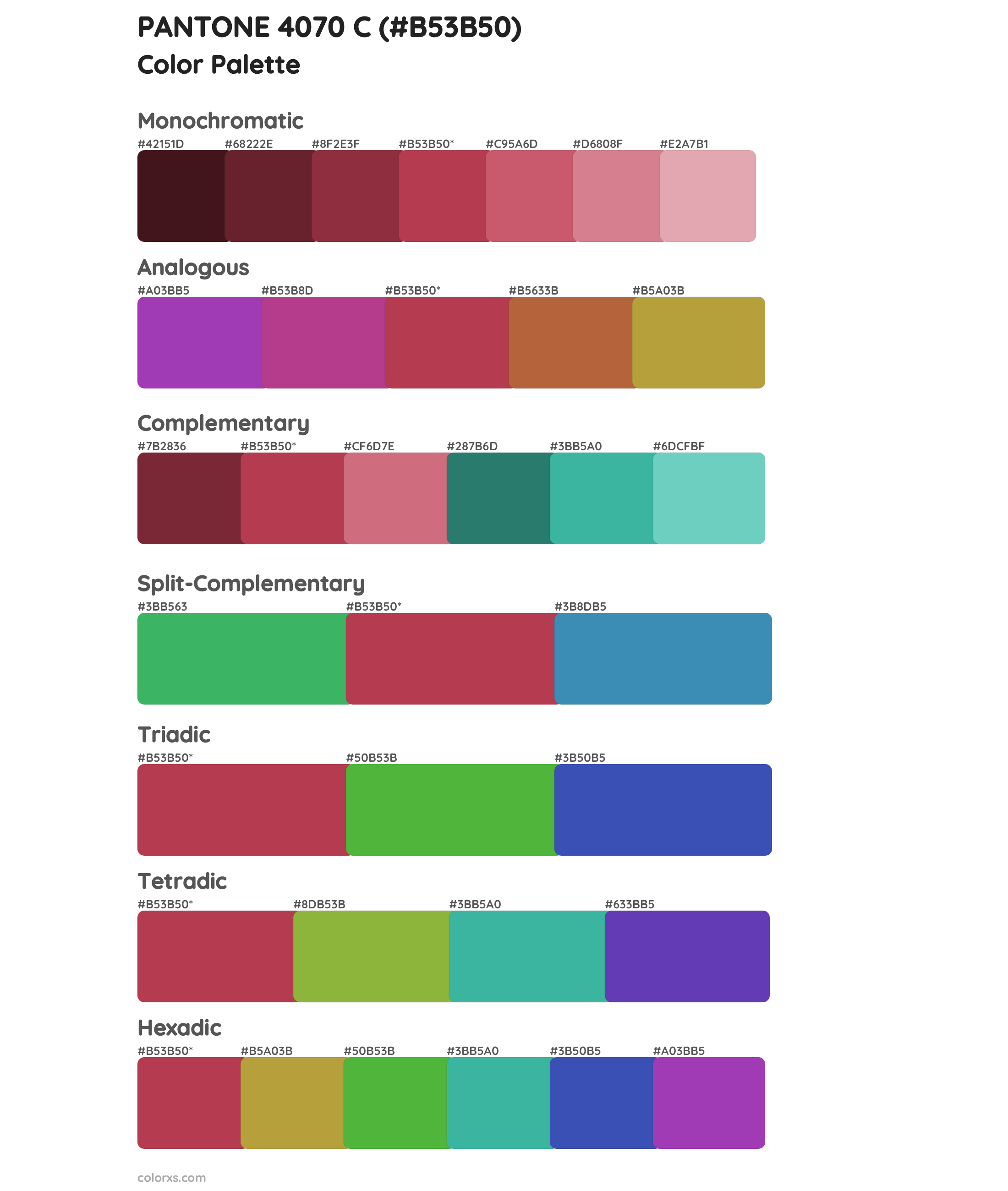 PANTONE 4070 C Color Scheme Palettes