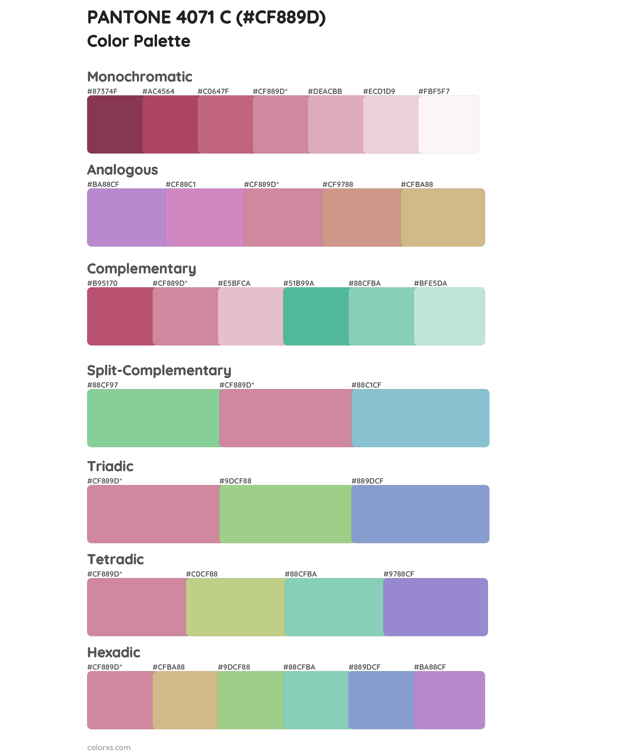 PANTONE 4071 C Color Scheme Palettes