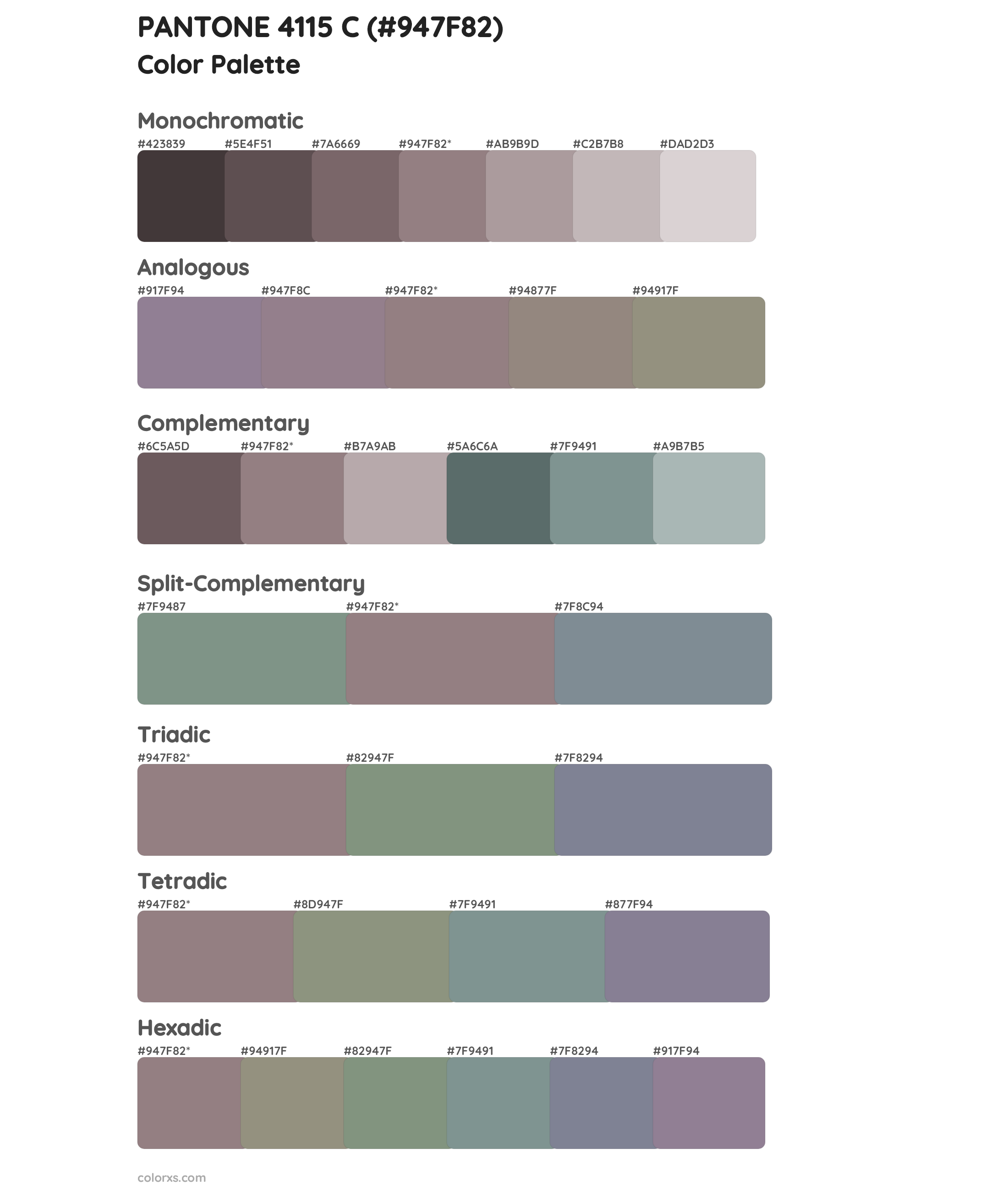 PANTONE 4115 C Color Scheme Palettes