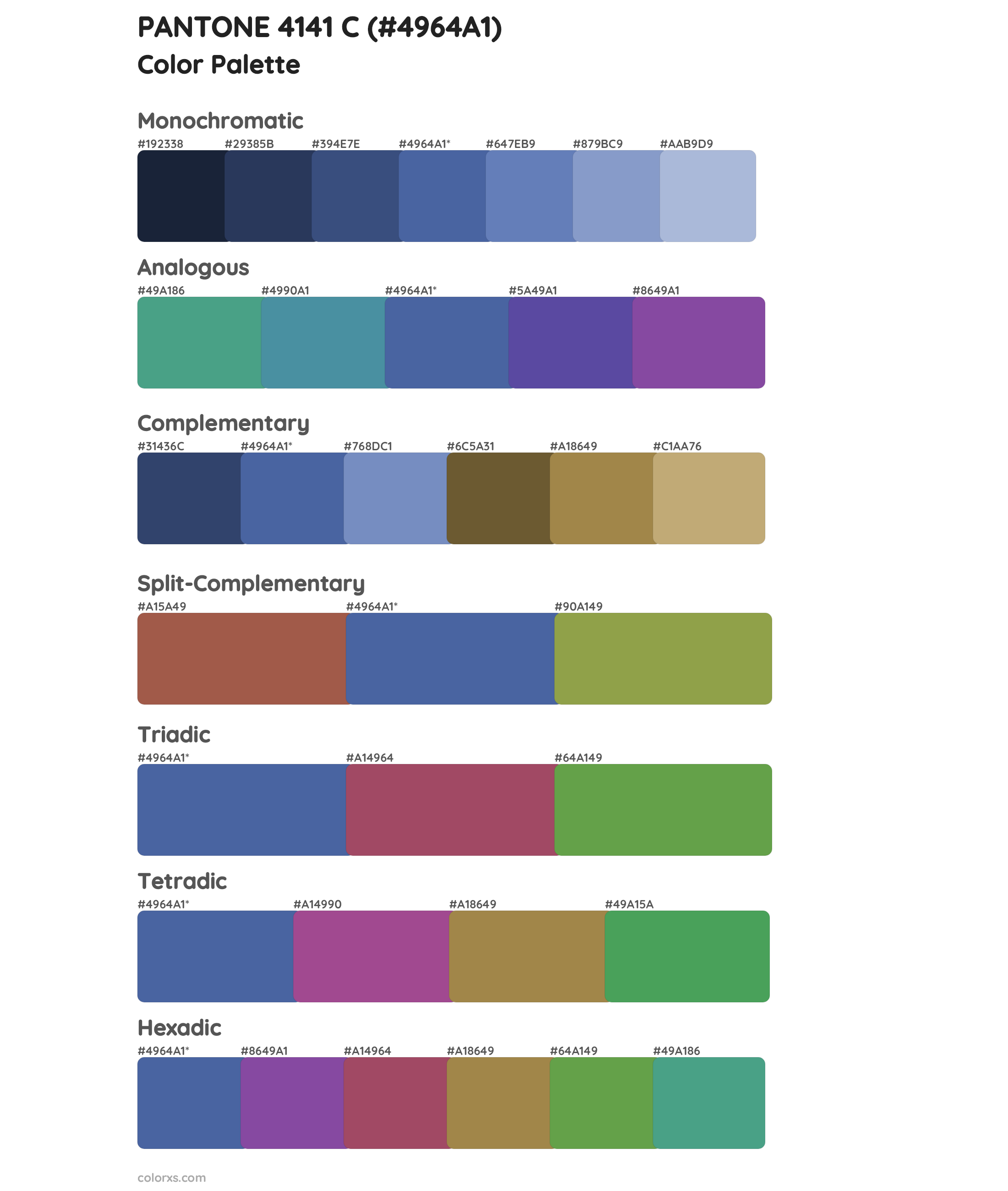 PANTONE 4141 C Color Scheme Palettes