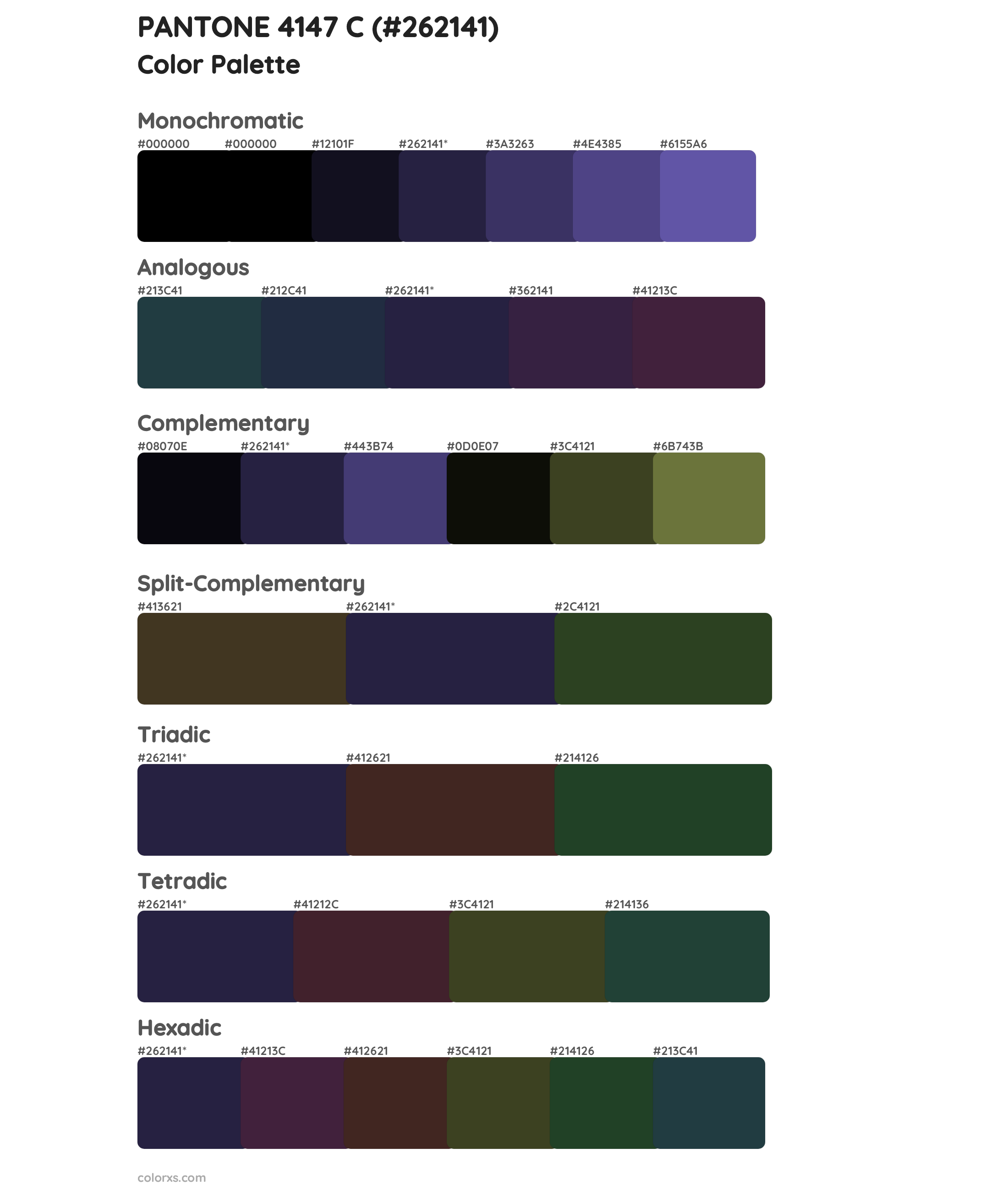 PANTONE 4147 C Color Scheme Palettes