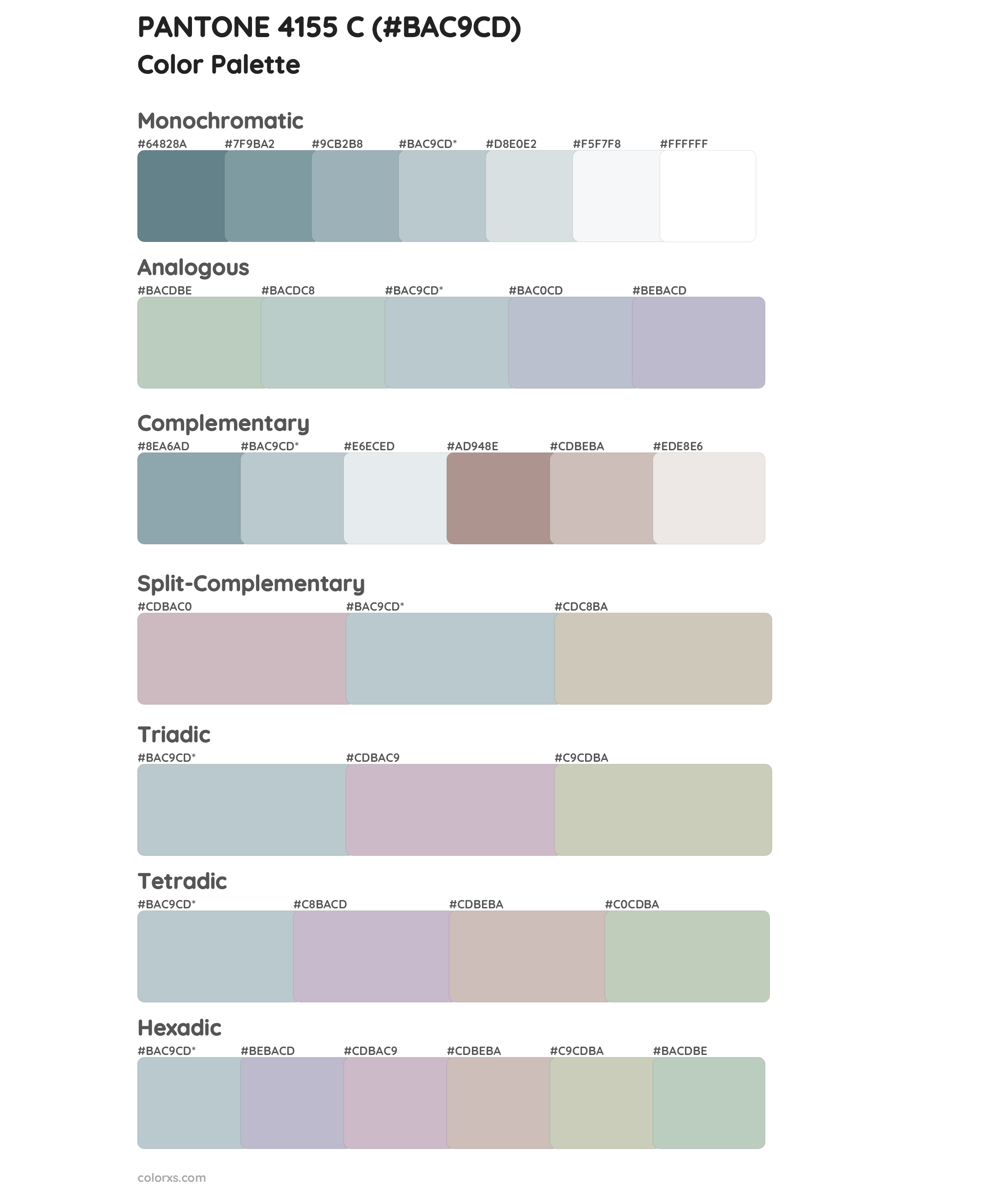 PANTONE 4155 C Color Scheme Palettes