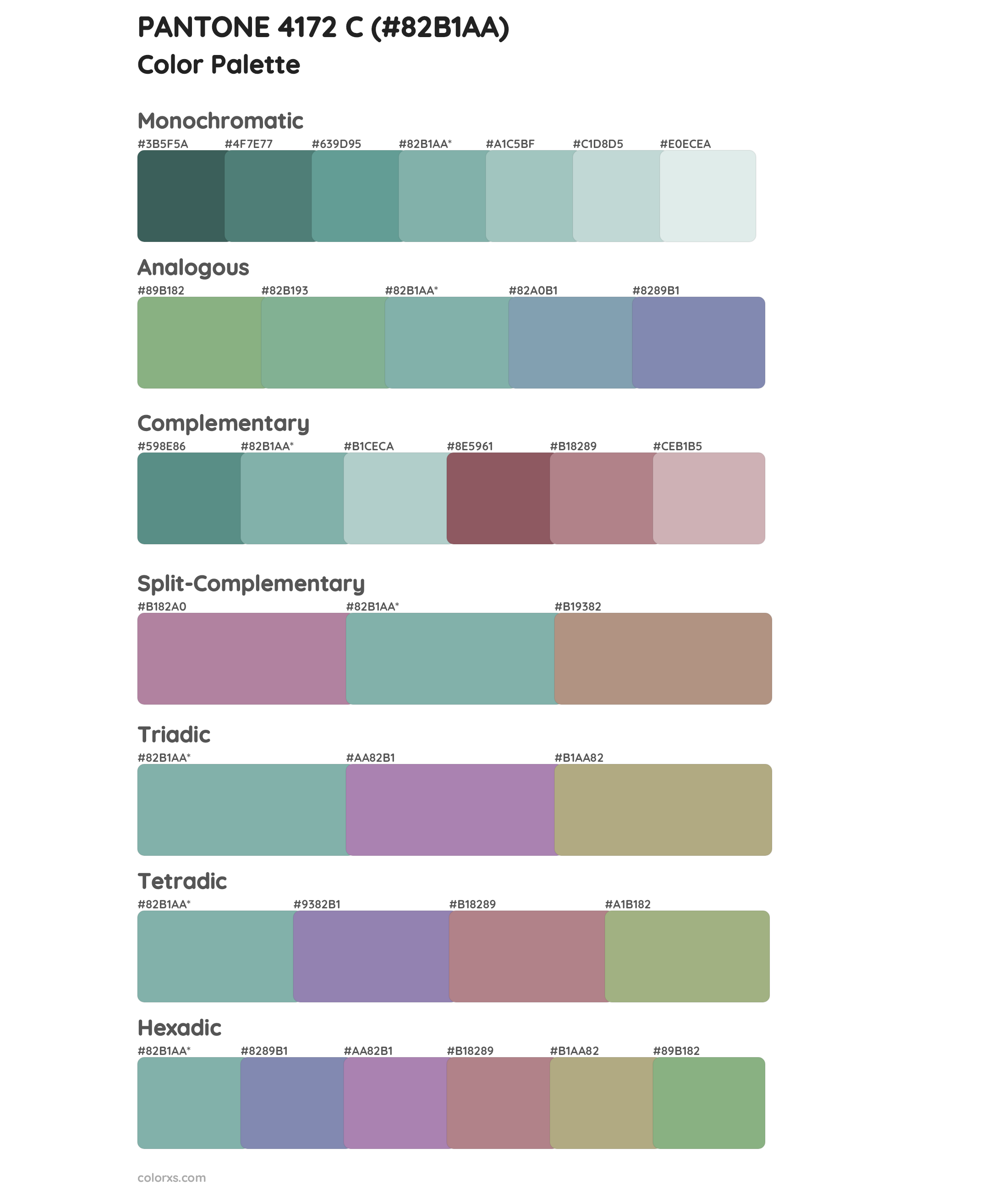 PANTONE 4172 C Color Scheme Palettes