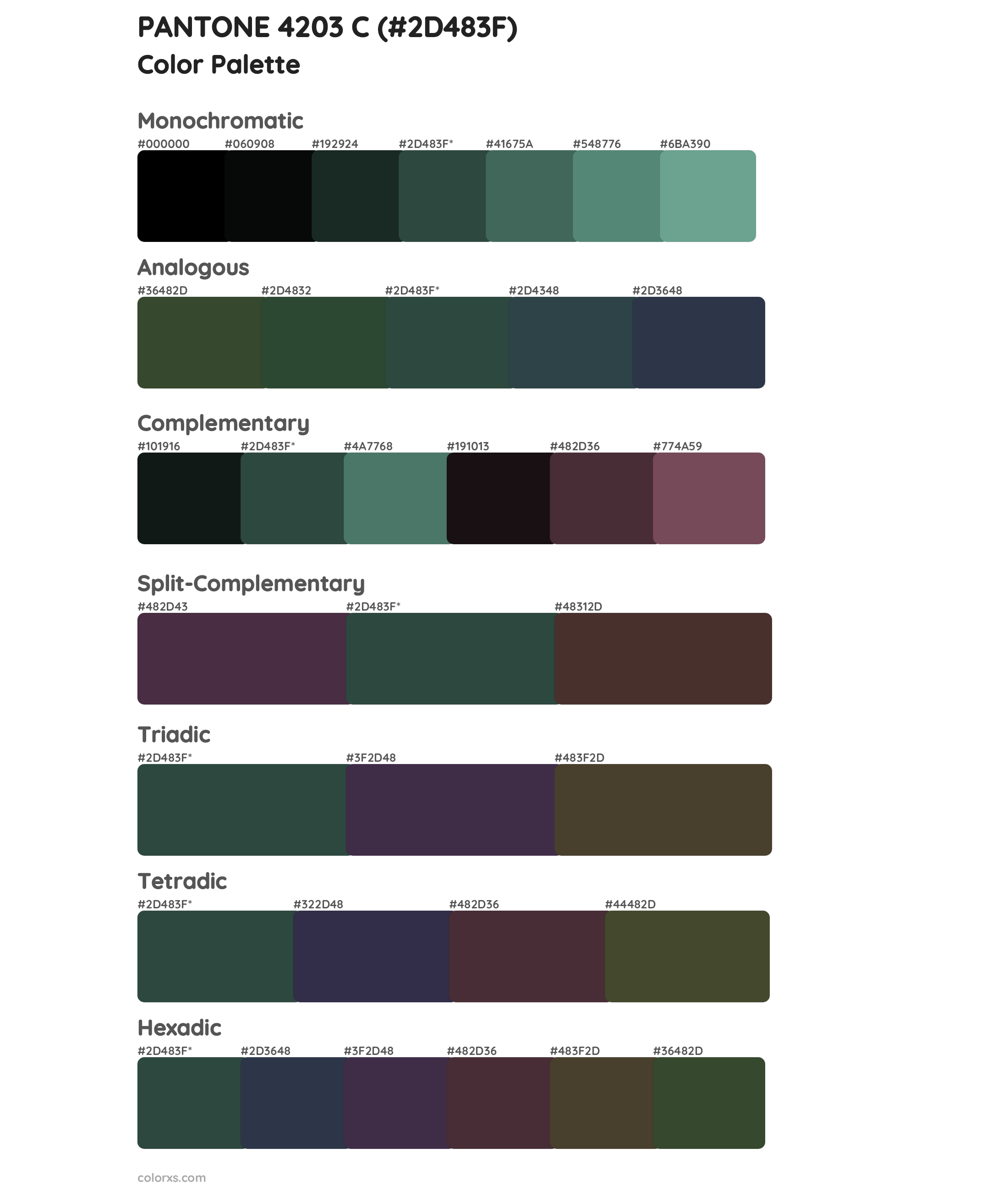 PANTONE 4203 C Color Scheme Palettes