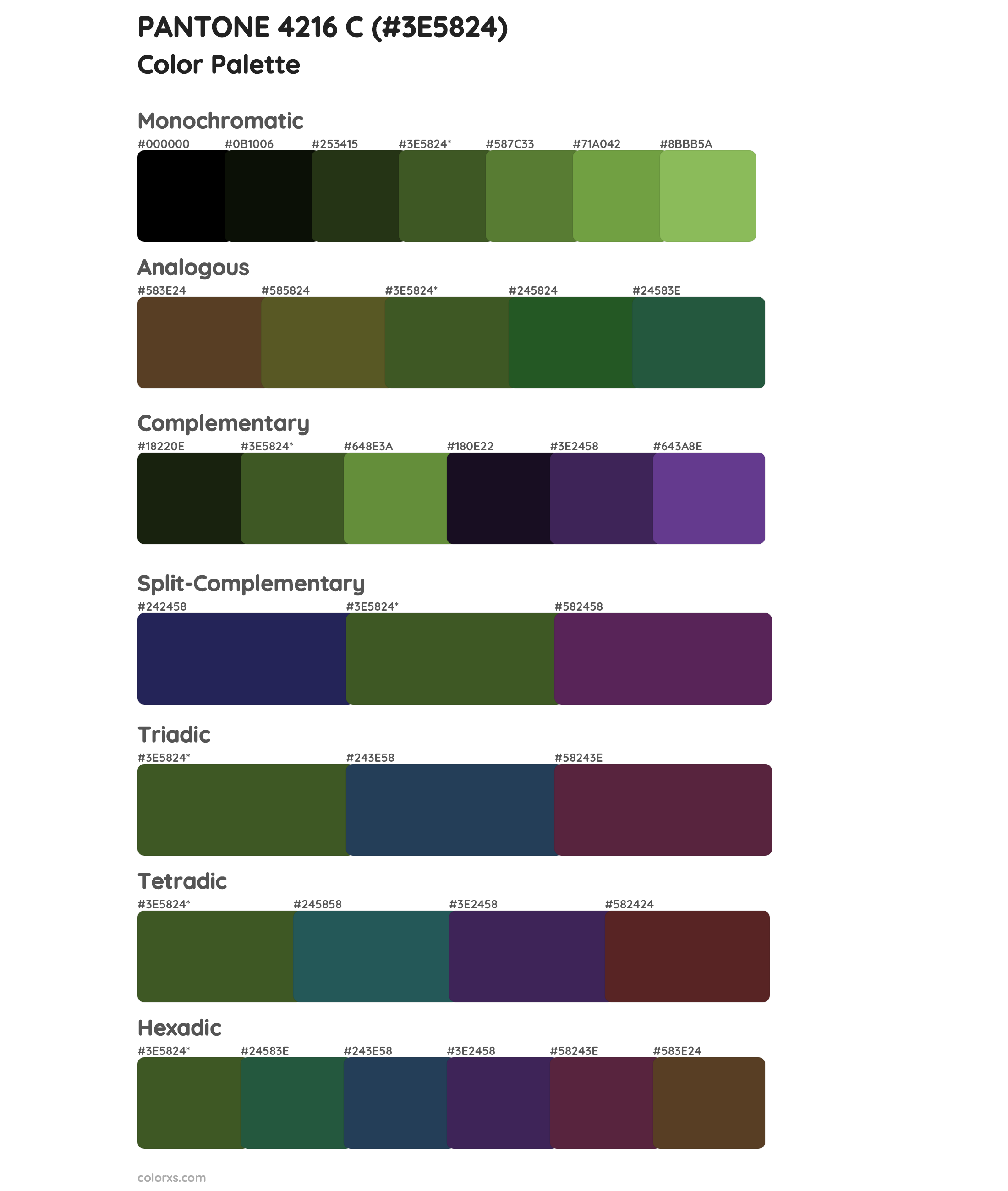 PANTONE 4216 C Color Scheme Palettes