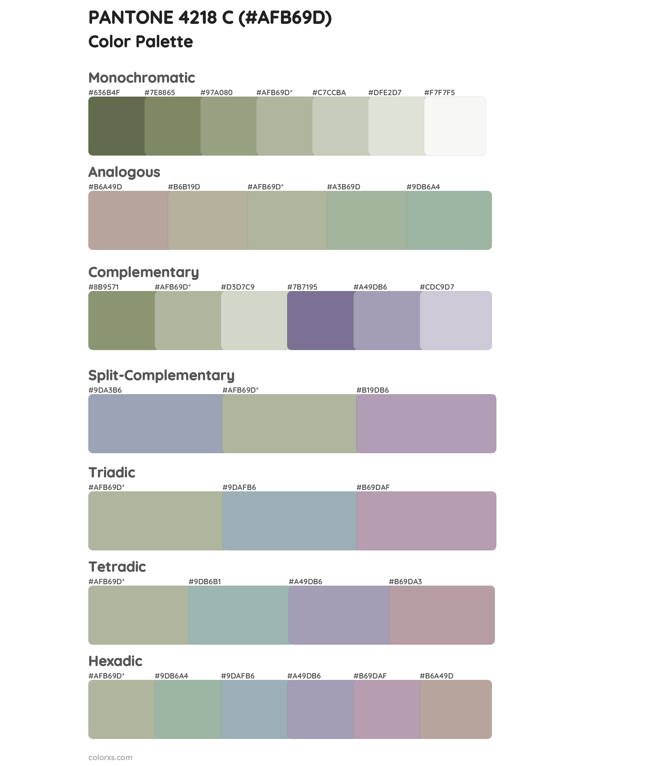 PANTONE 4218 C Color Scheme Palettes