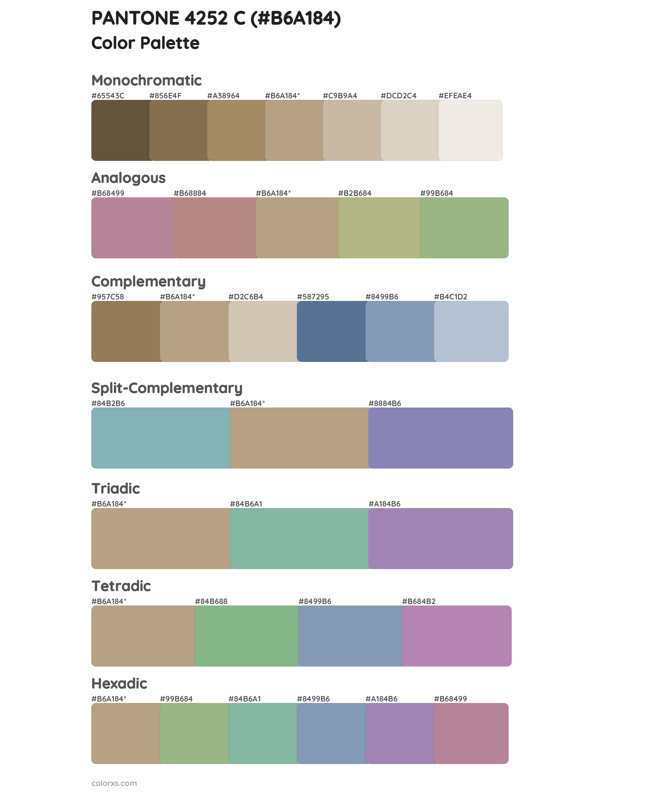 PANTONE 4252 C color palettes and color scheme combinations