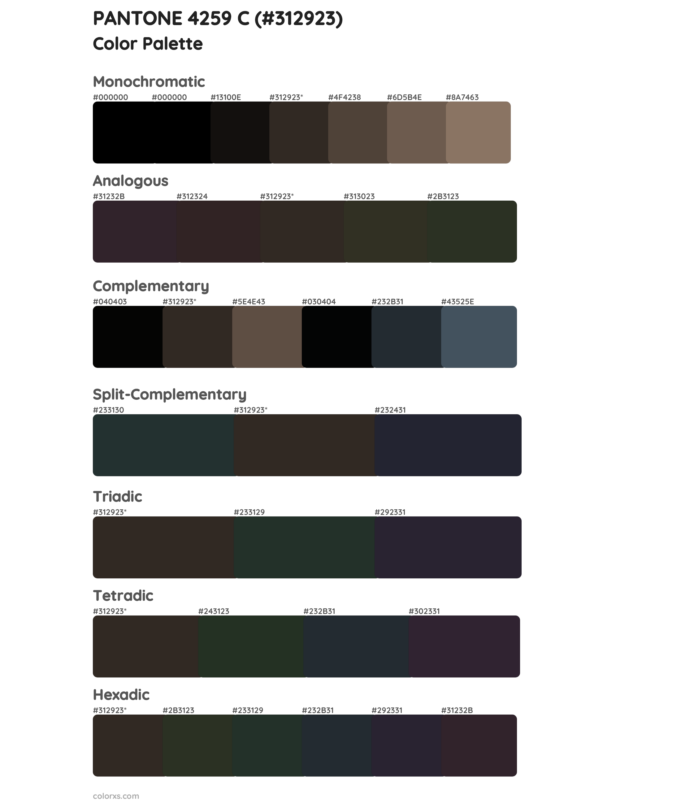 PANTONE 4259 C Color Scheme Palettes