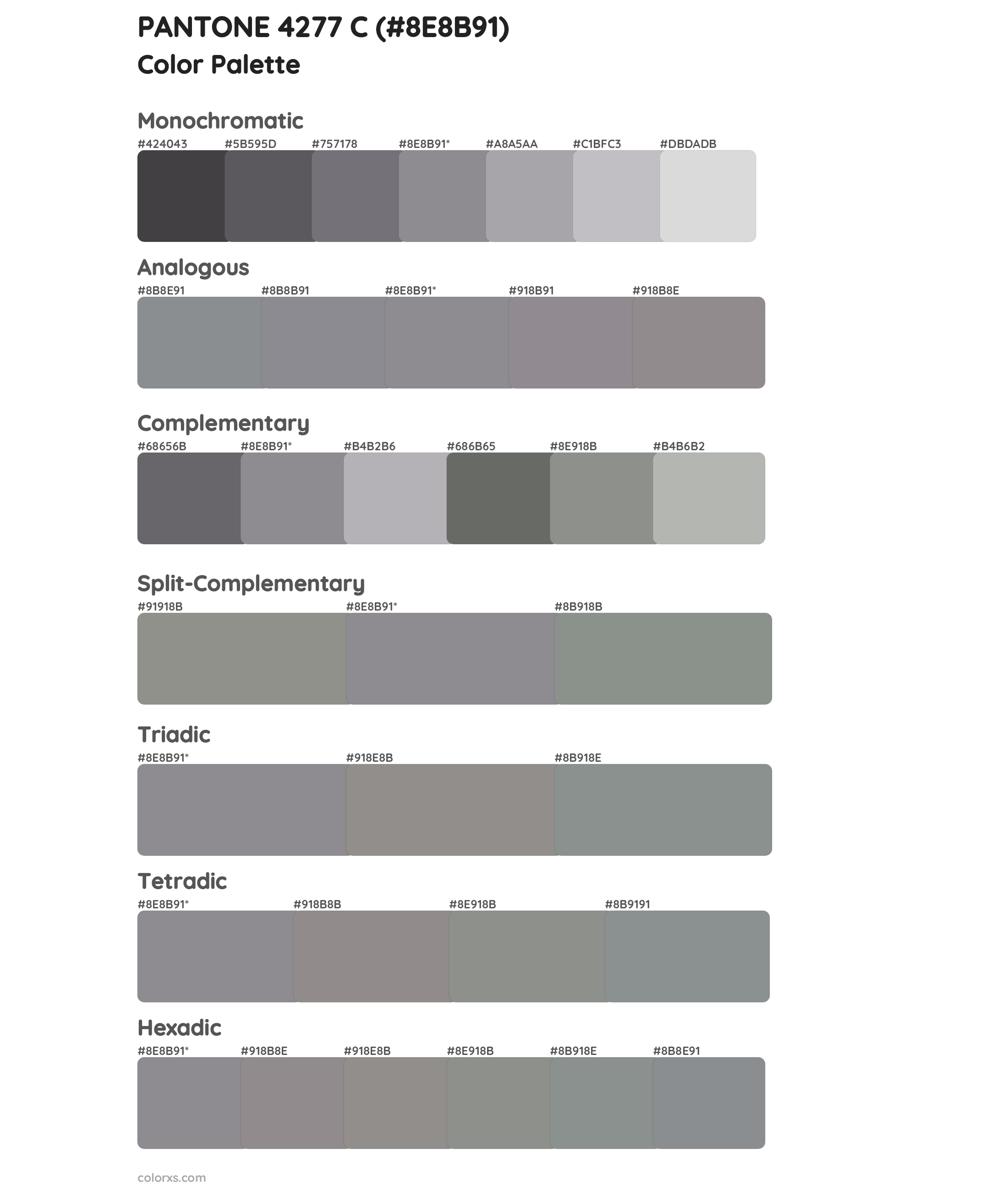 PANTONE 4277 C Color Scheme Palettes