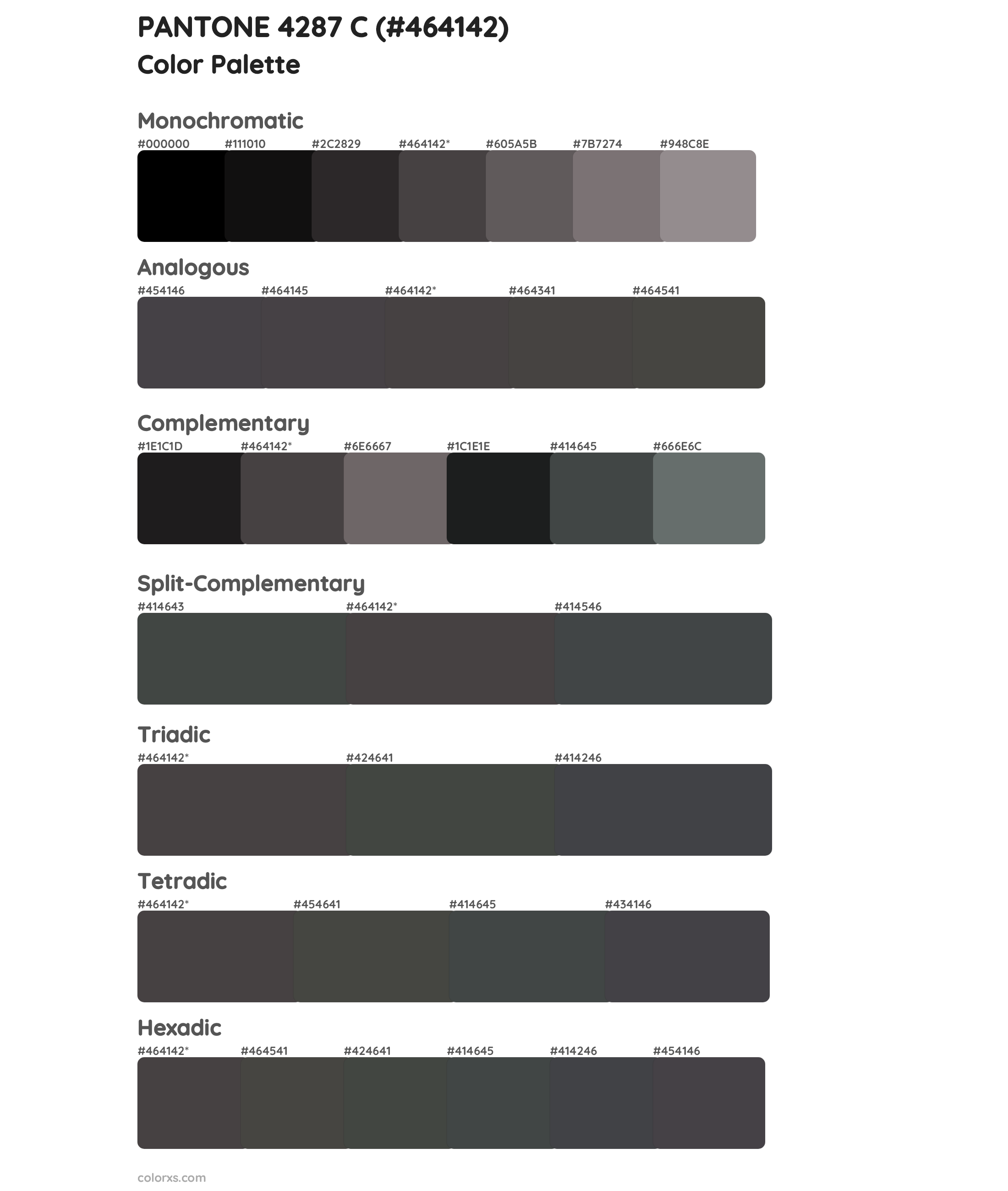 PANTONE 4287 C Color Scheme Palettes